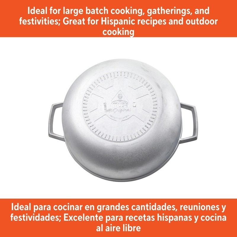 Cast Aluminum Caldero 3.7Qt Nonstick Cooking Pot Soup Stew Rice Oven Safe New