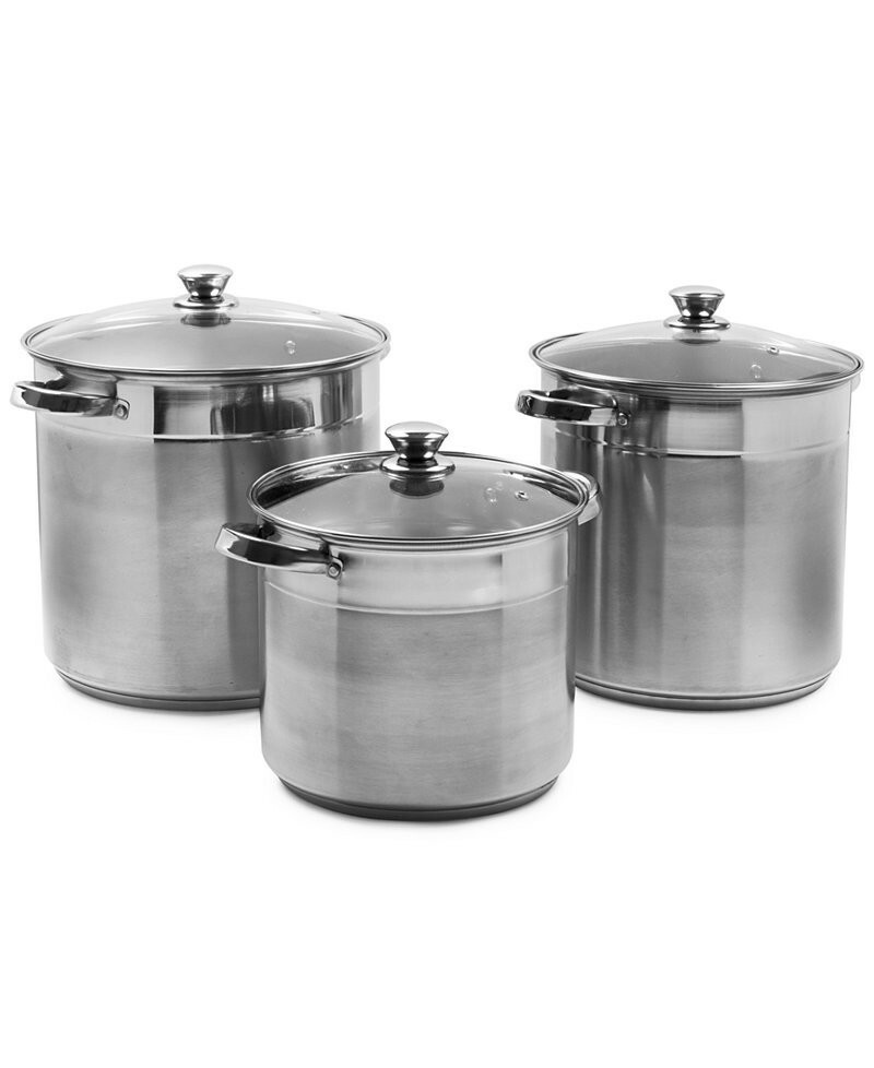Sedona kitchen 3-pc Stainless Steel Stock Pots with Lids
