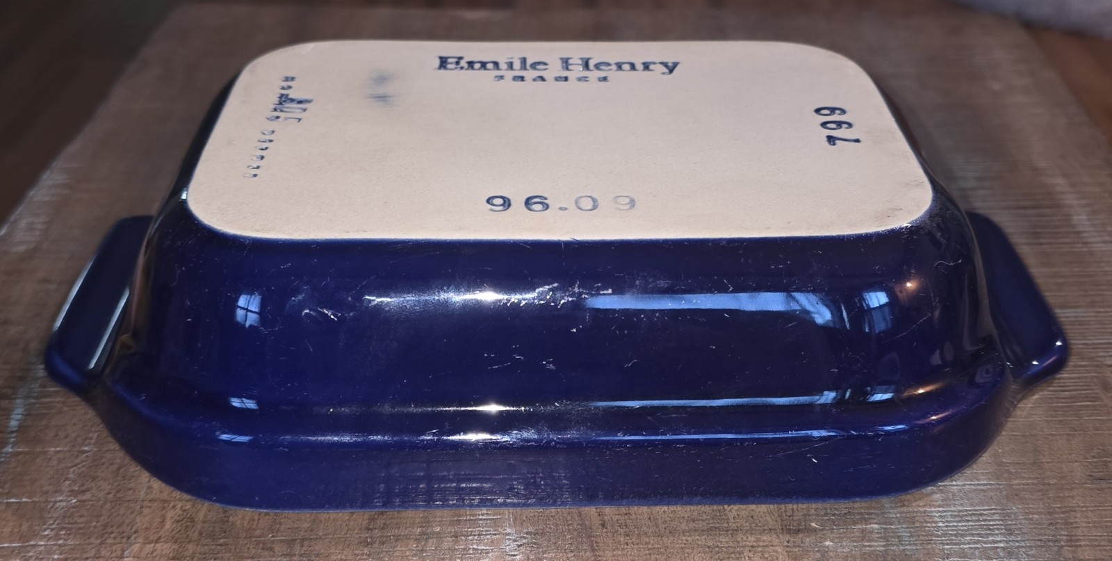 Emile Henry France 9609 Baking Casserole Dish Cobalt Blue 799 Stoneware 9×5.5×2