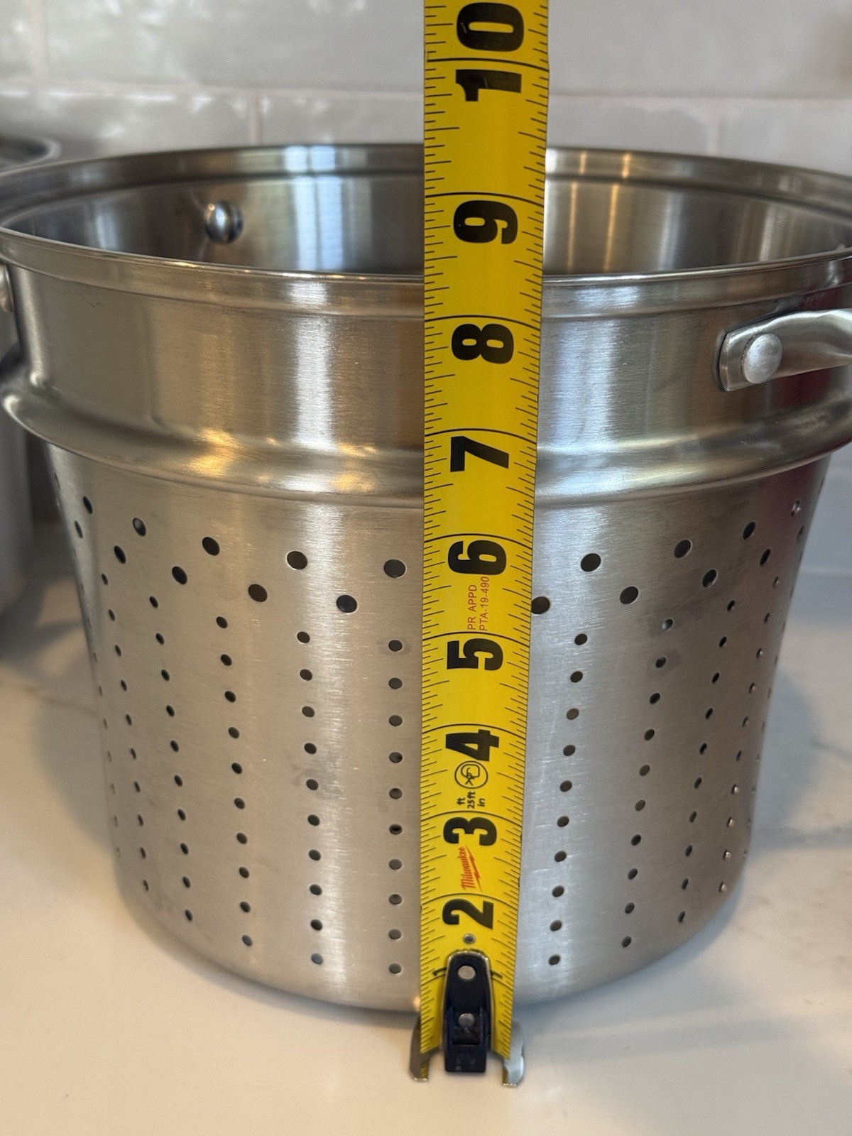 Calphalon 8 Qt Stainless Steel Stock Pot Steamer Strainer Insert Lid 4 Pc