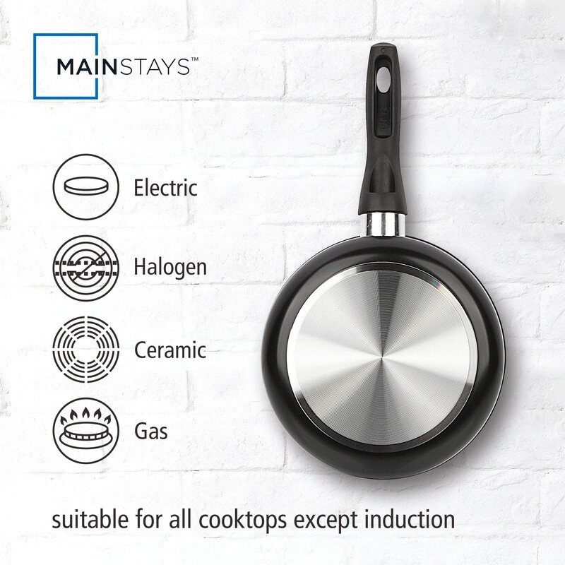 Non-Stick Aluminum Saucepan 2qt Dishwasher Safe Cool Touch Handle Fast Heating