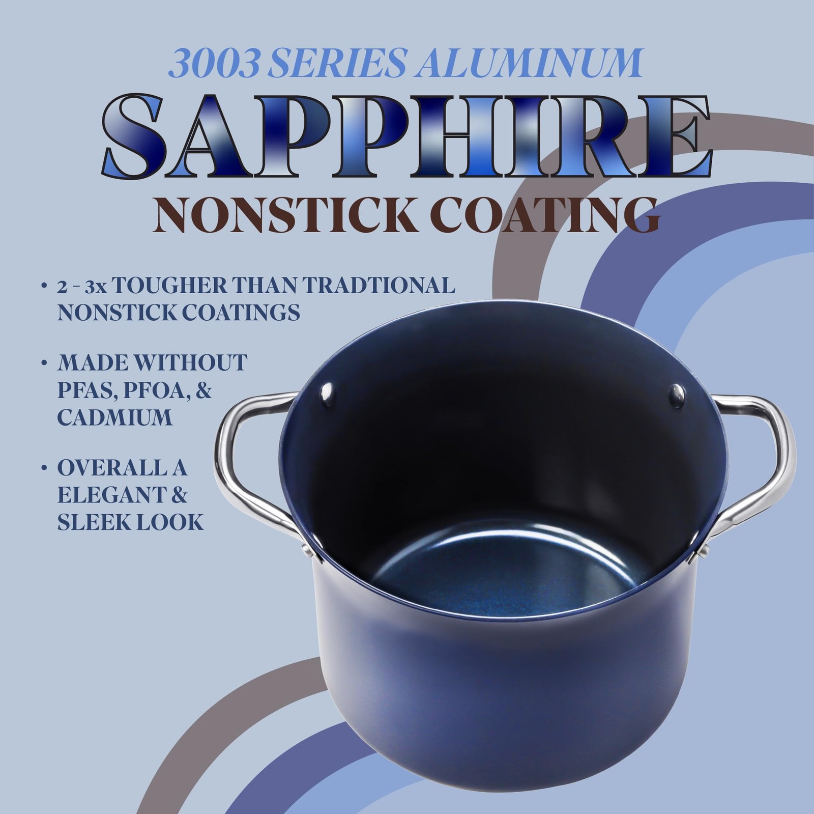 CONCORD Sapphire Nonstick 7 Quart Stock Pot Cookware Set (Induction )