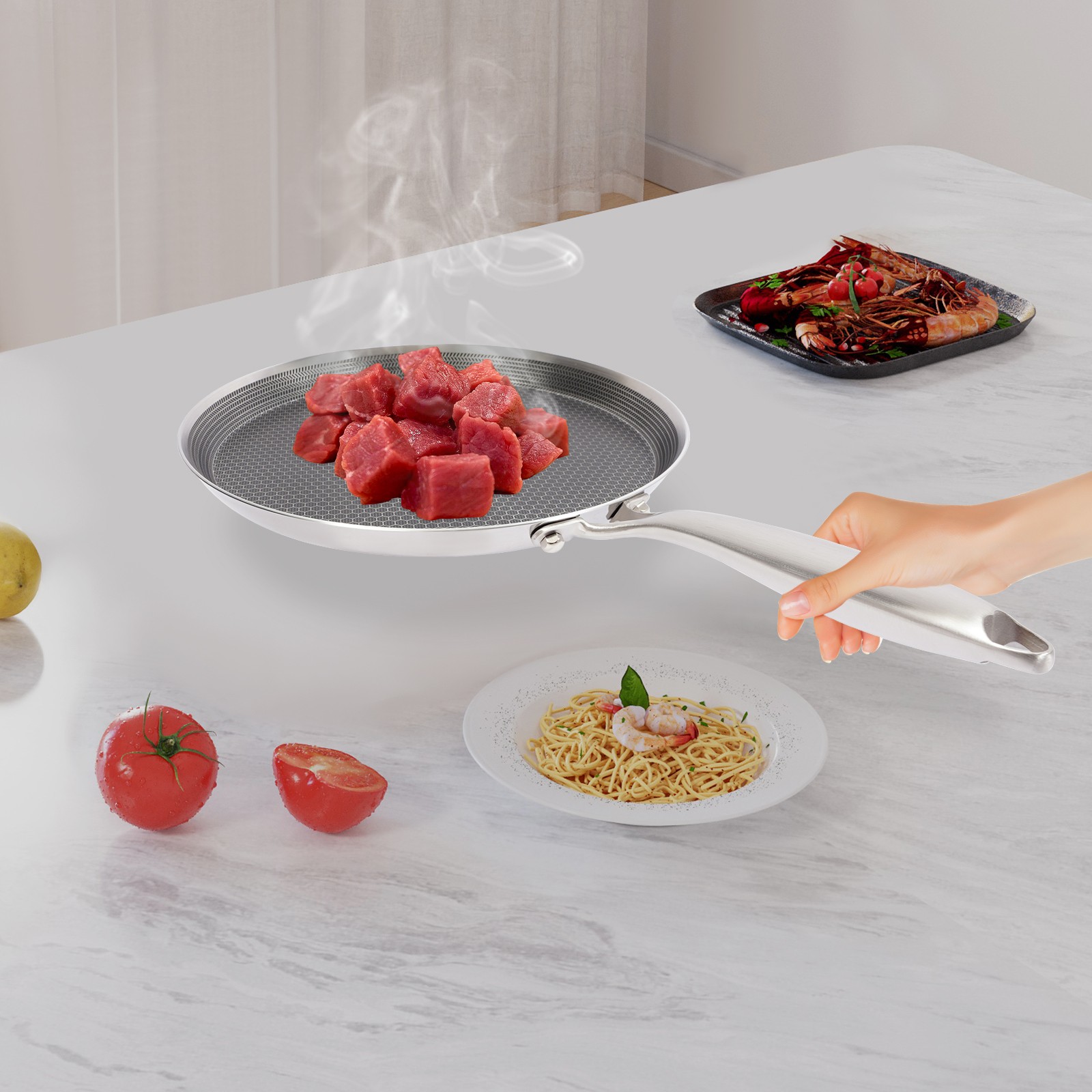Stainless Steel Crepe Pan, Pancake Pan, Stainless Steel Cooking Pan