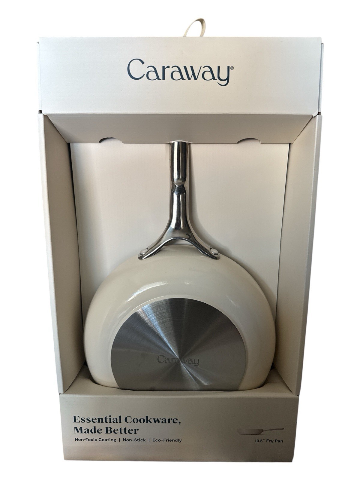 Caraway Home Fry Pan Cream 10.5” Nonstick Ceramic Cookware, Oven-Safe Non Toxic