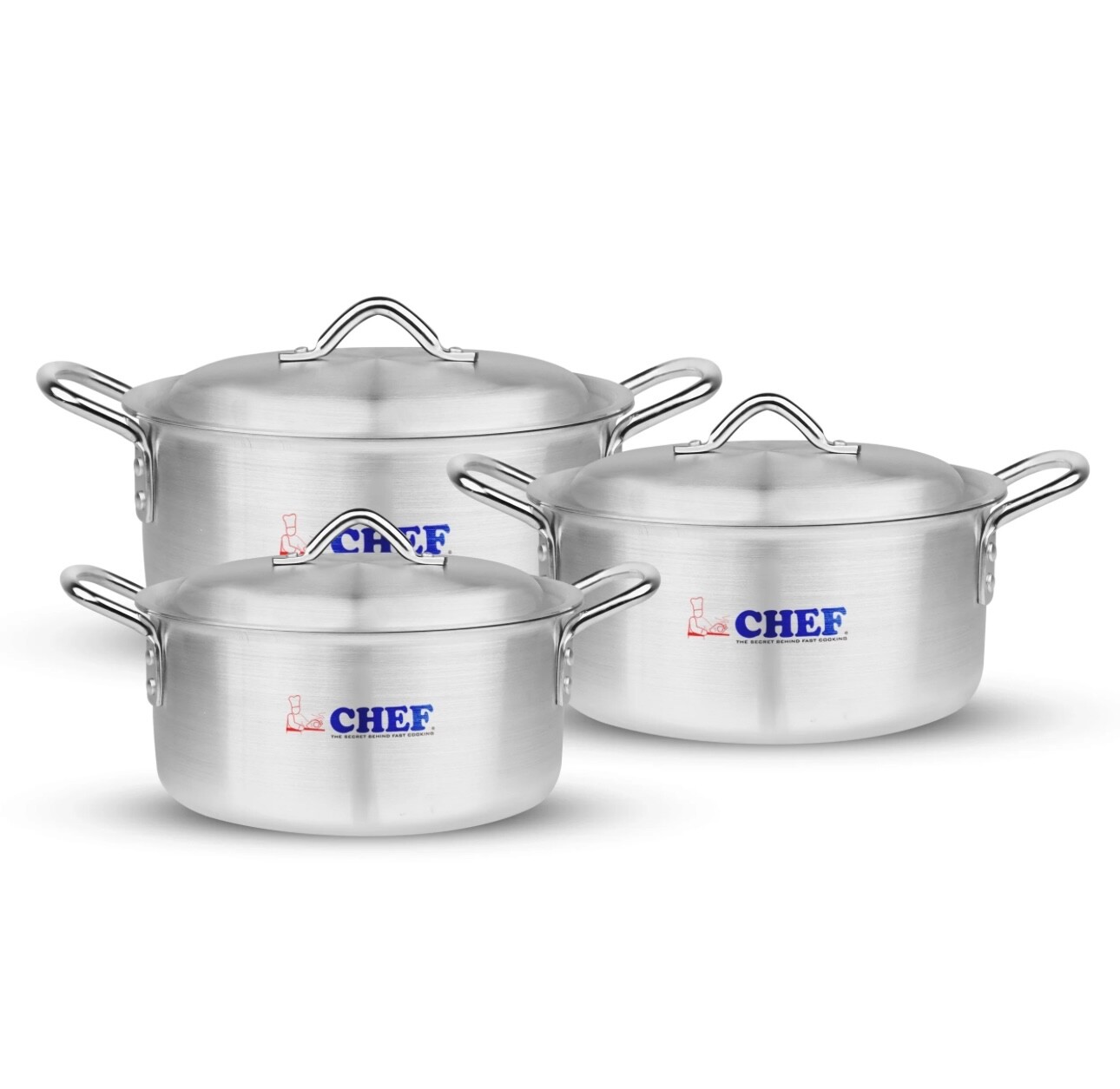 Chef Cookware/Kitchenware 3 Pcs Aluminum Casserole Royal Set 36/40 cm