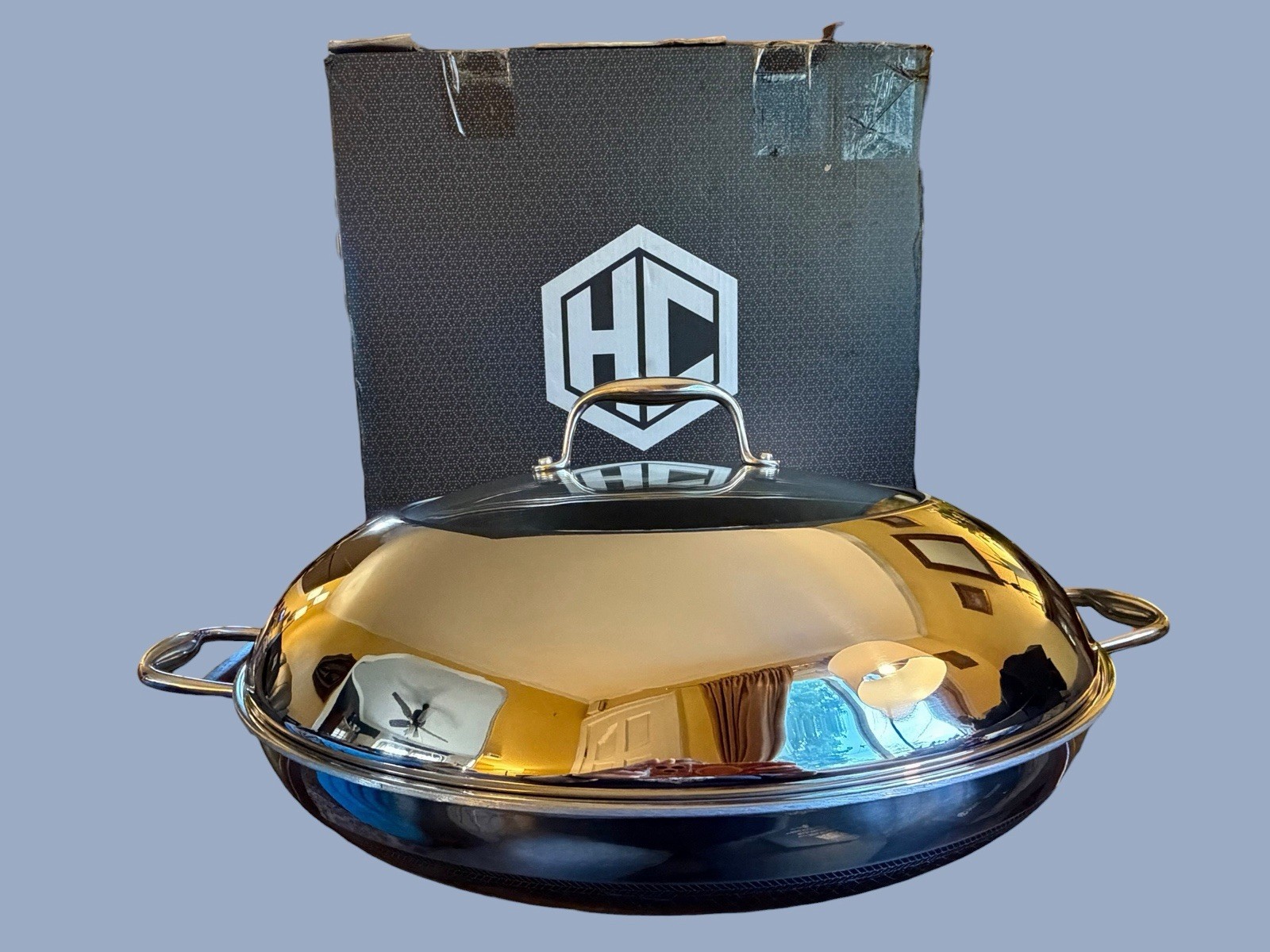 HexClad Hybrid Nonstick 14-Inch Frying Pan with Steel Lid | NEW in Open Box #2