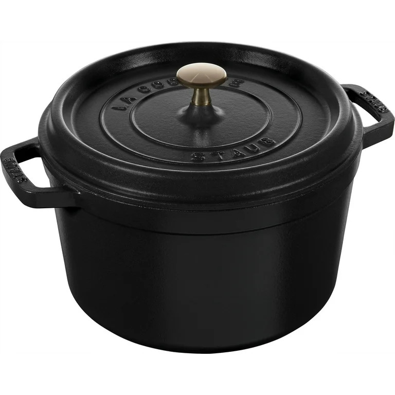 NEW Staub Deep Cocotte Cast Iron Enamel Dutch Oven Matte Black France 5 QT 5QT