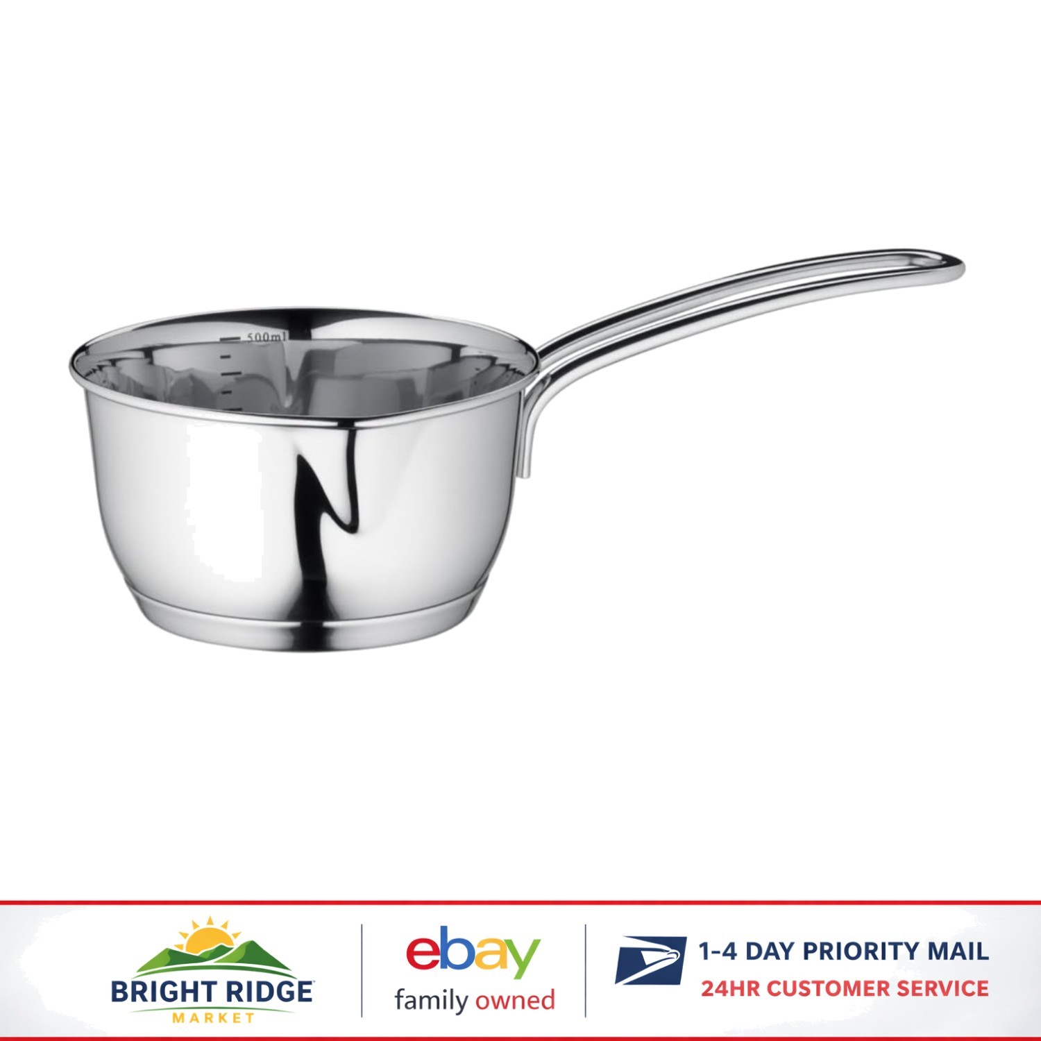 Compact Stainless Steel Cooking Pan, 16-Ounce Size for Melting and Heating