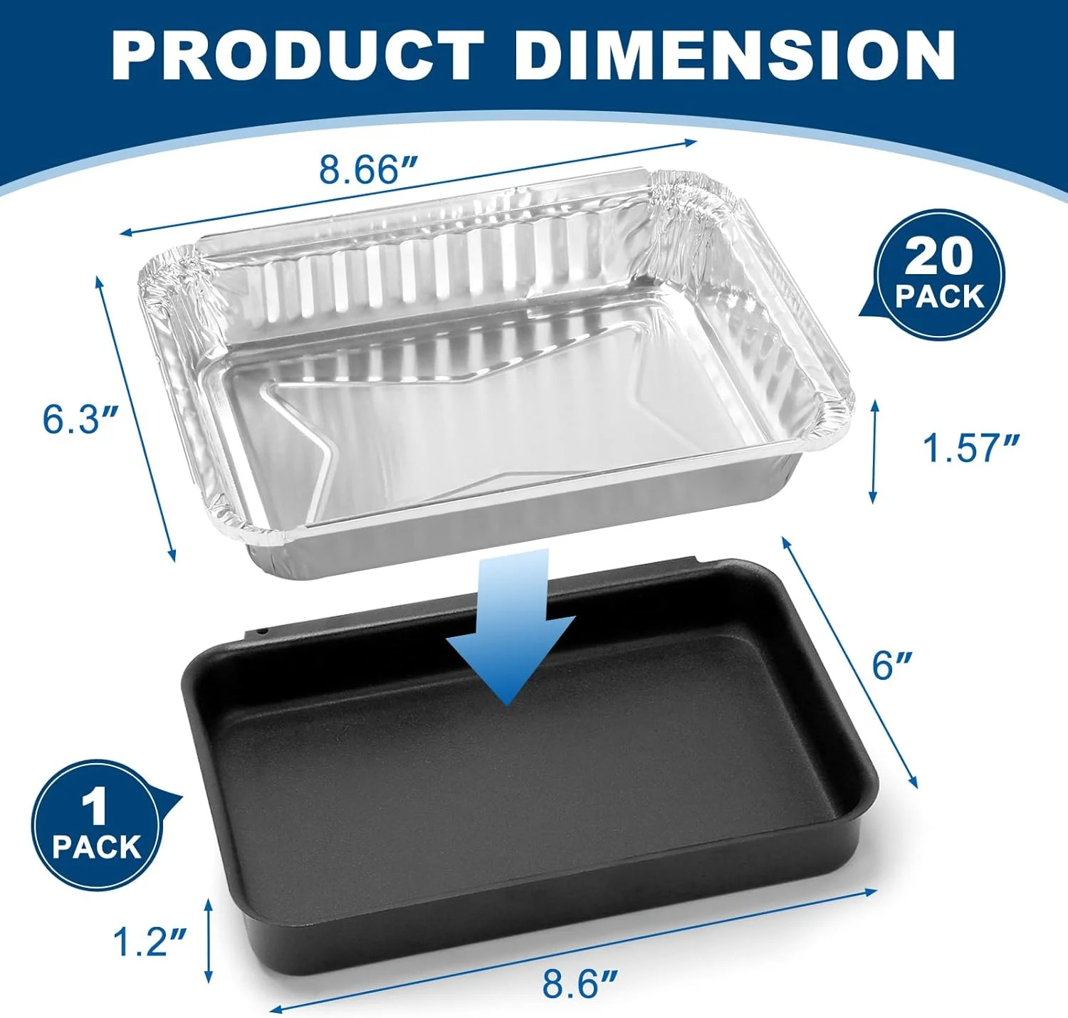 QuliMetal 93305 Catch Pan with 20 Pack 6415 Drip Pans for Weber Genesis II 3 Bur