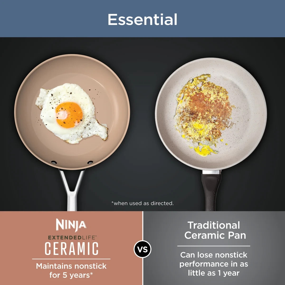 Ninja Extended Life Ceramic 10.25″ Non-Stick Frying Pan Silver