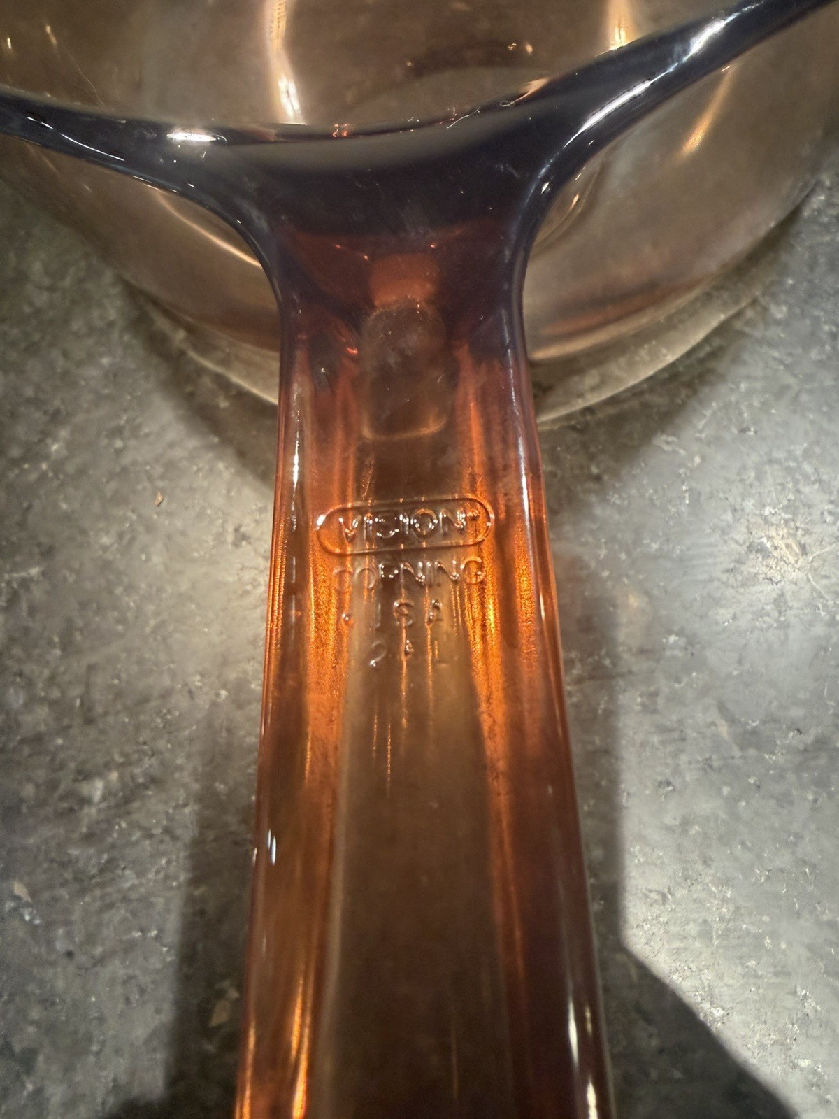 VTG Corning Ware USA Vision Amber Glass-2.5 L Saucepan With Pyrex Lid
