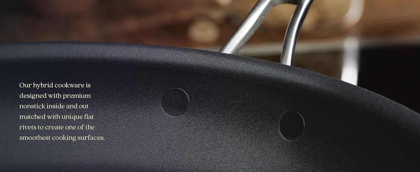X Hybrid Nonstick Casserole Pan with Lid, Dark Gray