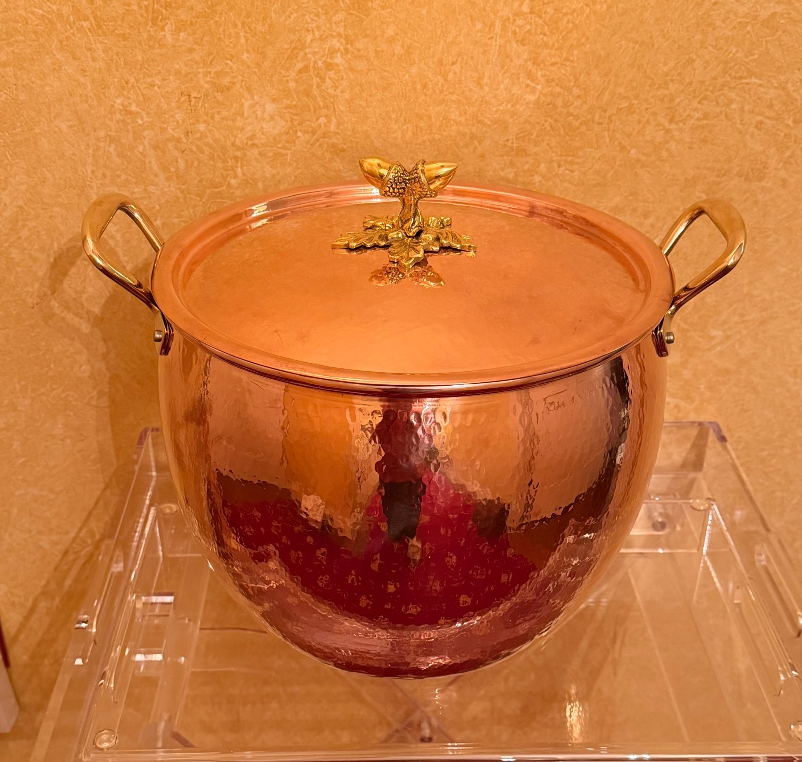 NEW Ruffoni Historia Hammered Copper 14 QT / 28 cm Stockpot Tin Acorn Knob Lid