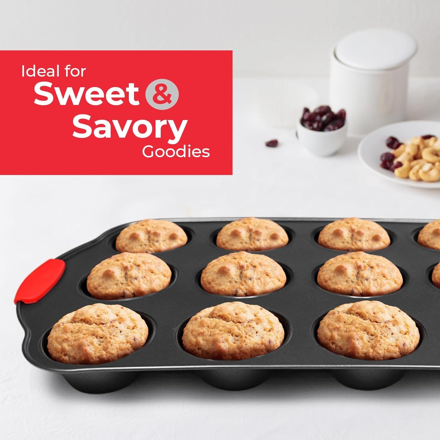 Nonstick Carbon Steel Baking Pans Silicone Handles Stackable Oven Safe Bakeware