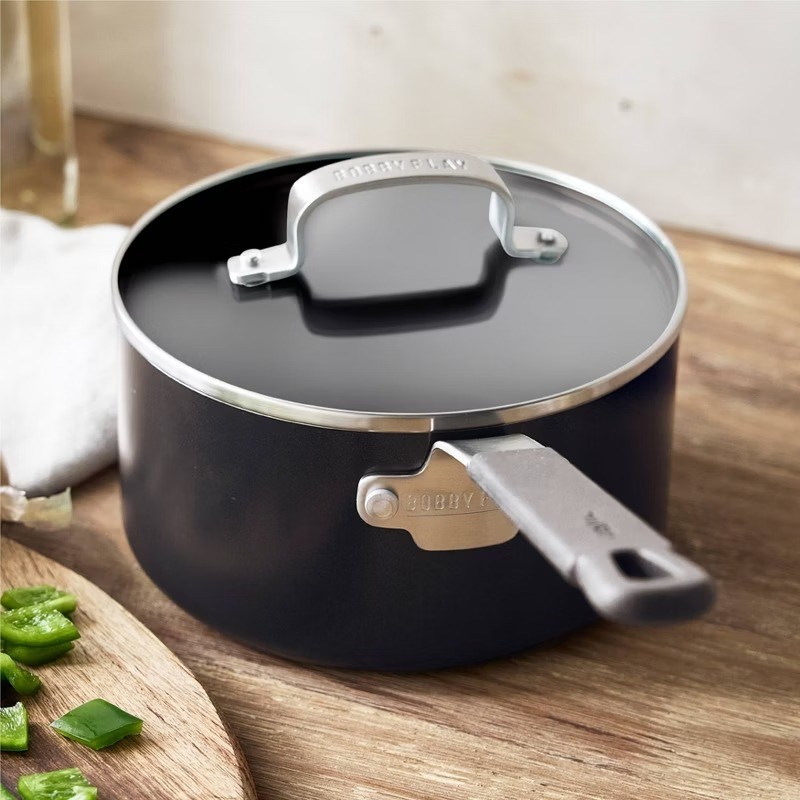 2.54qt Ceramic Nonstick Aluminum Sauce Pan with Lid
