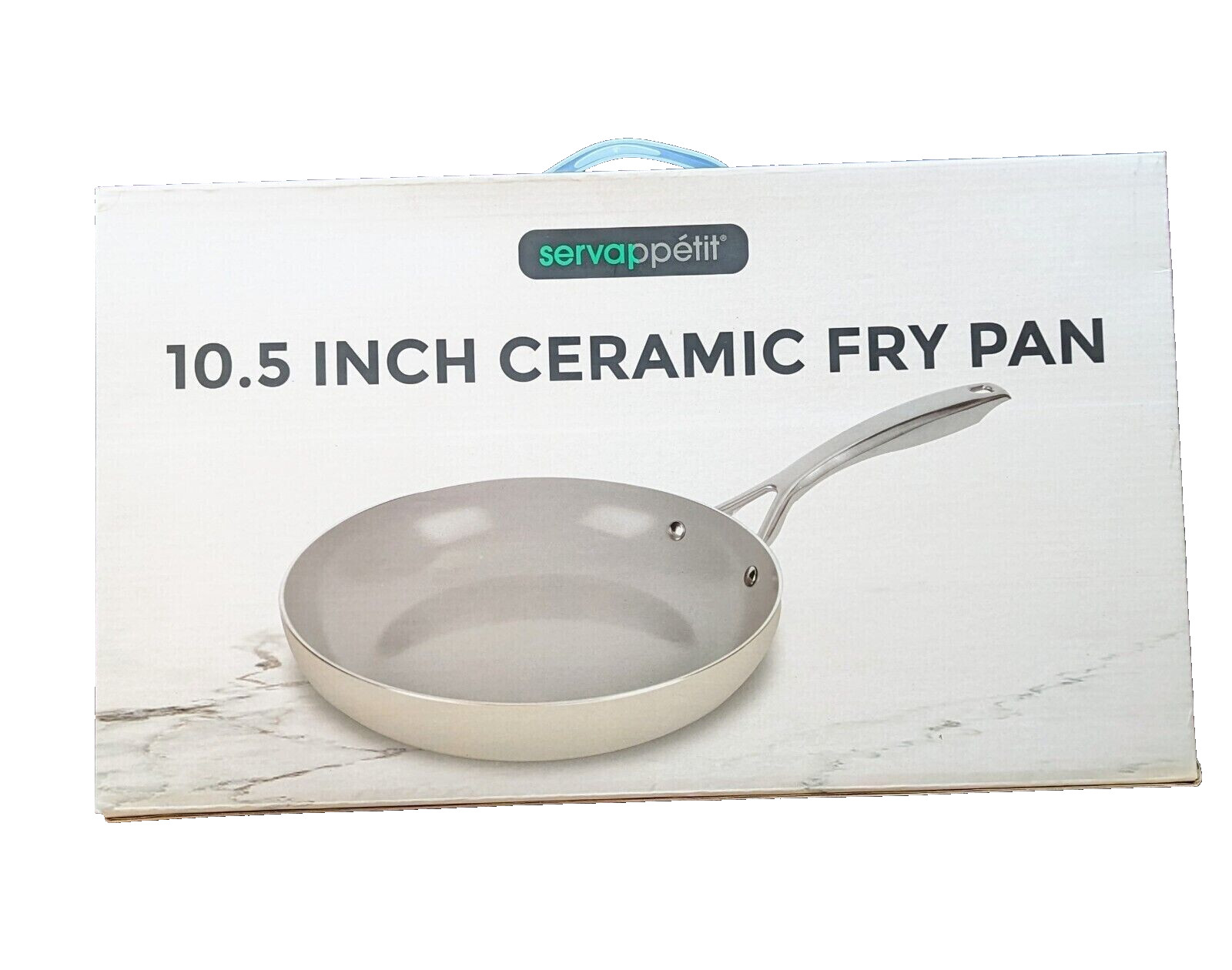Servappetit 10.5 Inch Ceramic Fry Pan–Cream-Colored