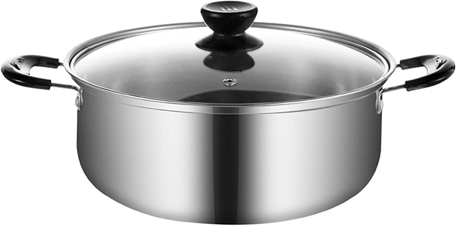 Stainless Steel Saucepan, 0.9 Quart Double Handle Milk and Soup Pot with Lid