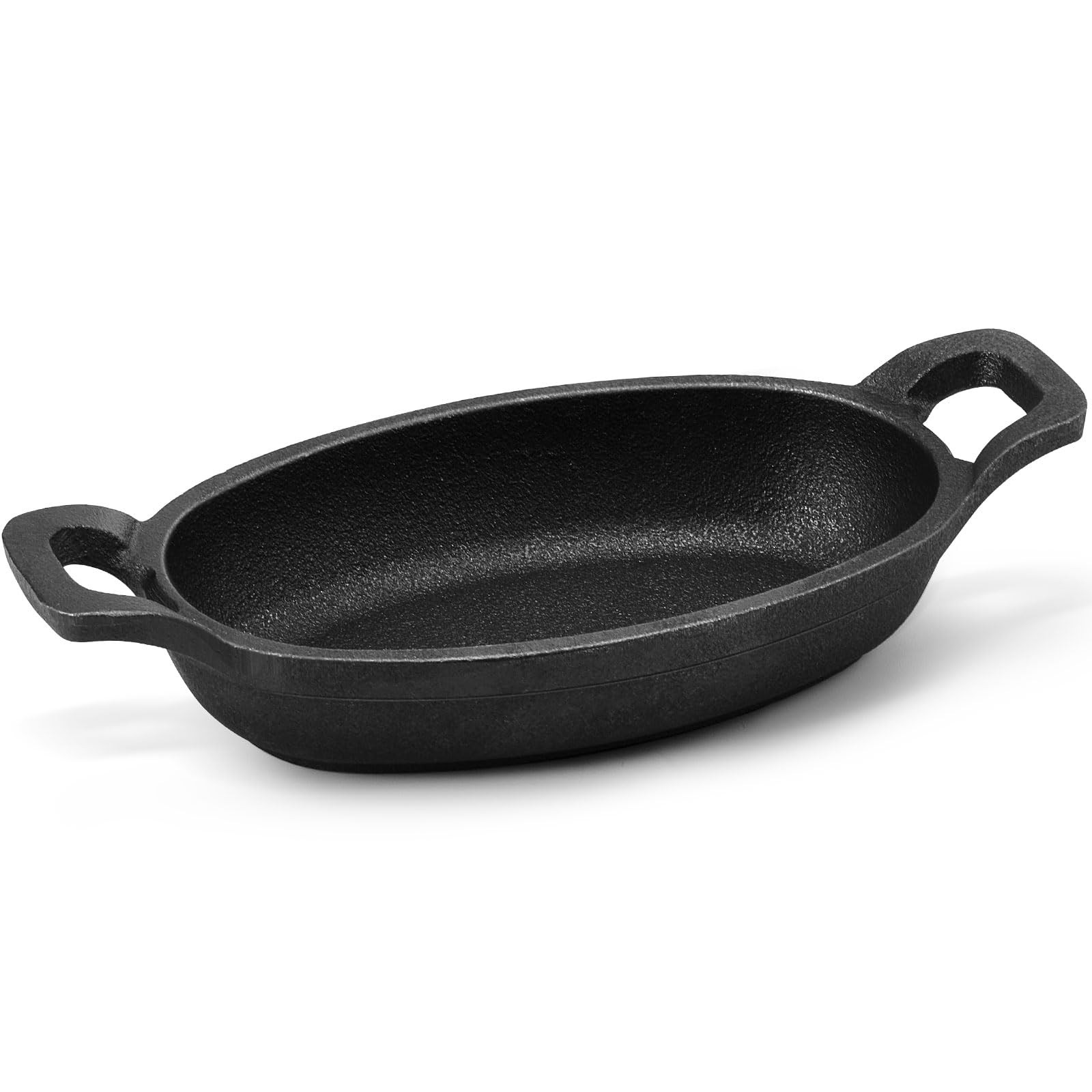 1 PCS Mini Cast Iron Skillet 6×3.8 Inch Oval Cookware 8 oz Single Serve Dish