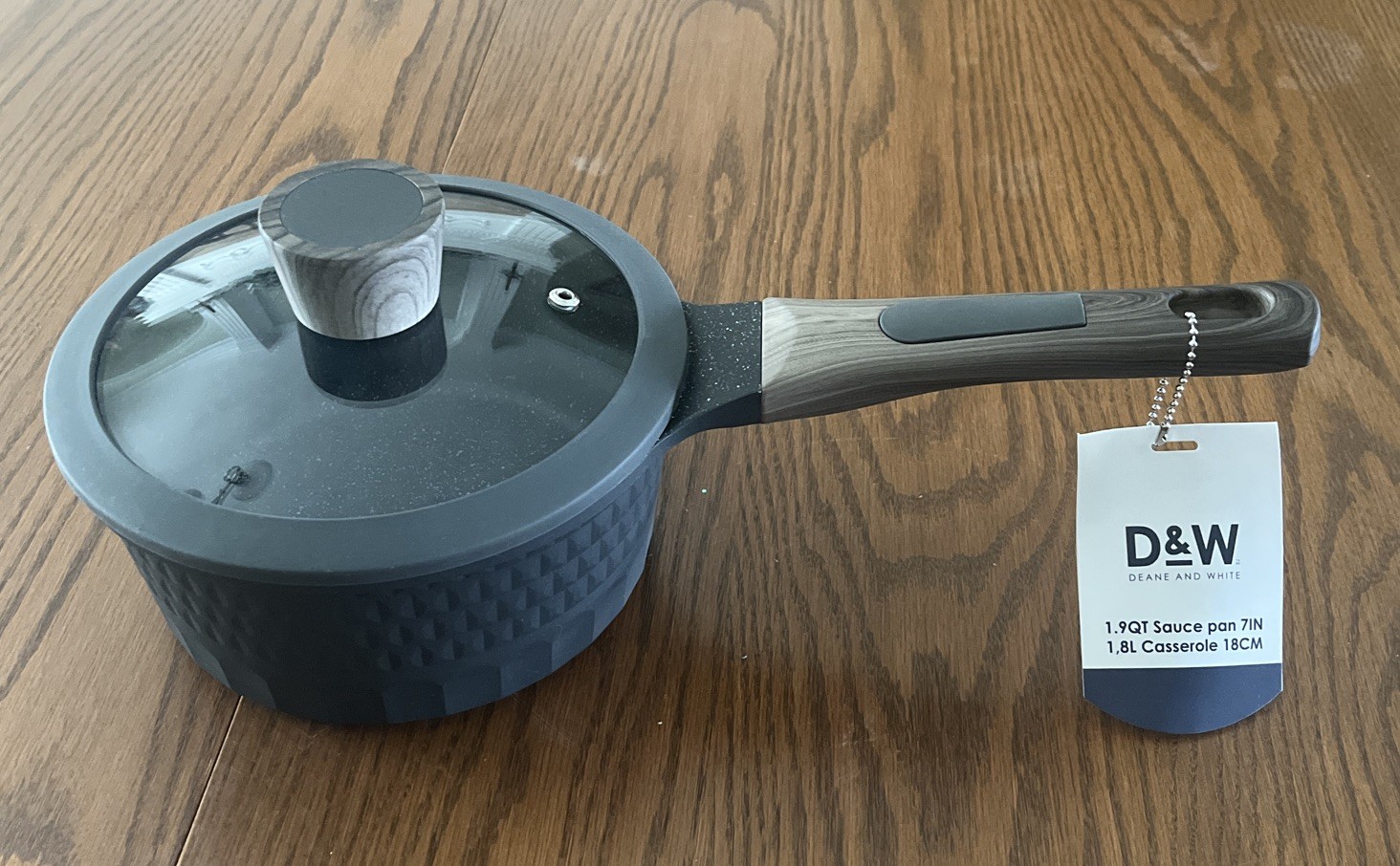 D&W Deane & White 7″ Saucepan with Lid Charcoal Color 1.9 qt All Stove Tops NEW￼