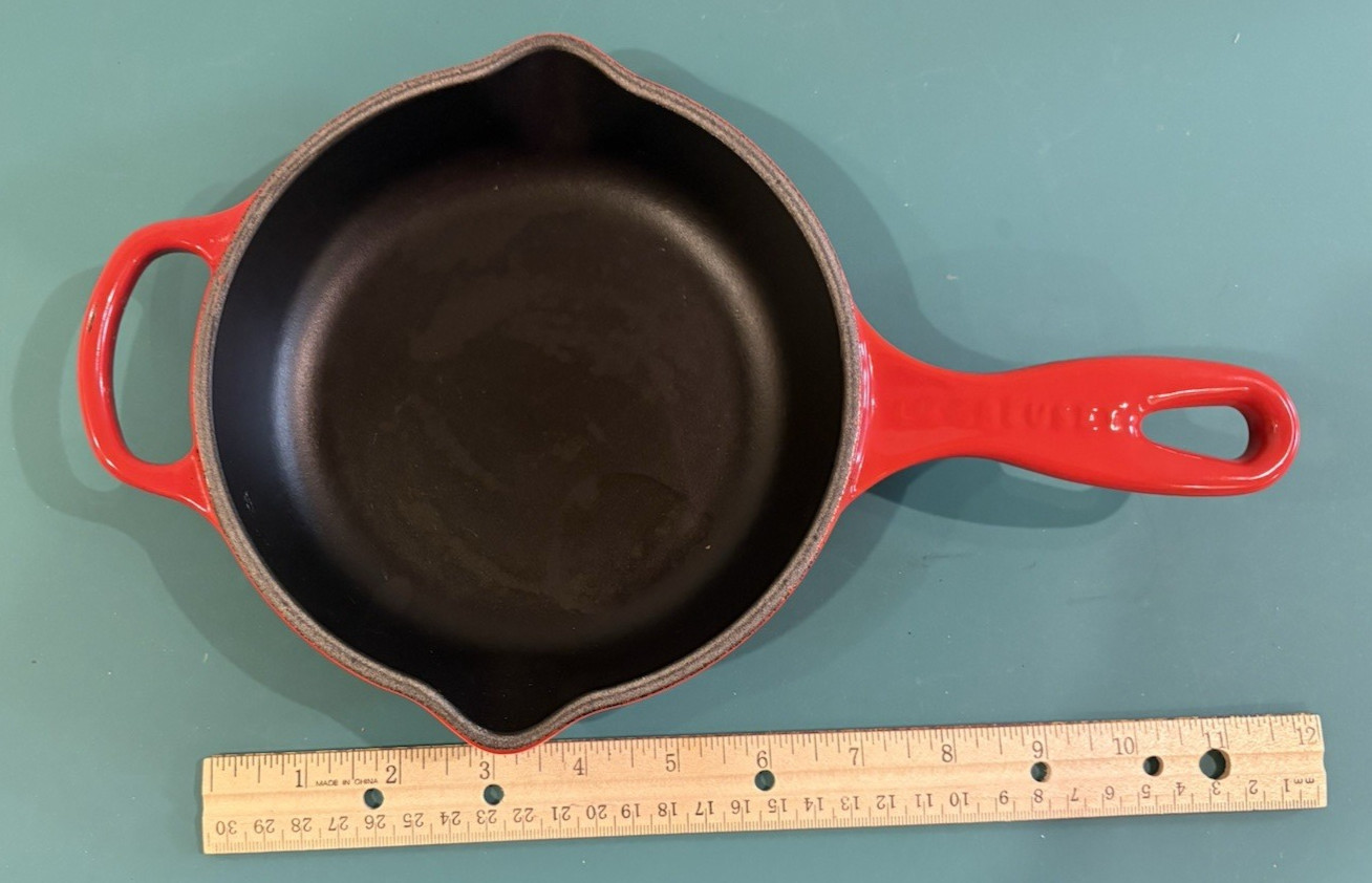 Vintage Le Creuset 6.5″ Red Enameled Cast Iron Small Fry Pan Skillet