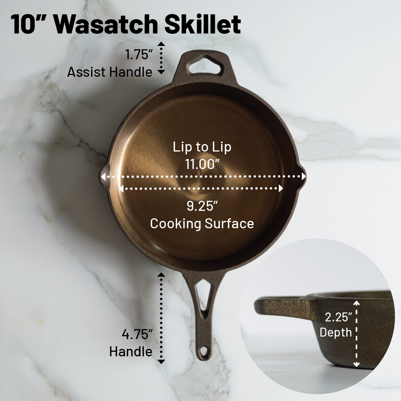 Backcountry Iron Smooth Wasatch Pre-Seasoned Round Cast Iron Skillet