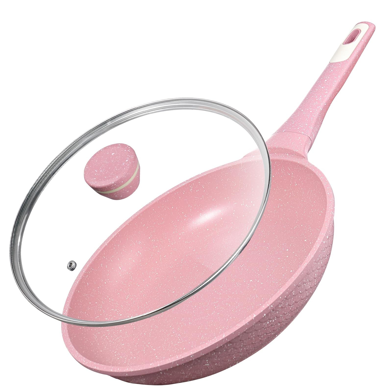 Xuanying 8 Inch Non Stick Frying Pans with Lid 100% PFOA PFAS Free, Super No…