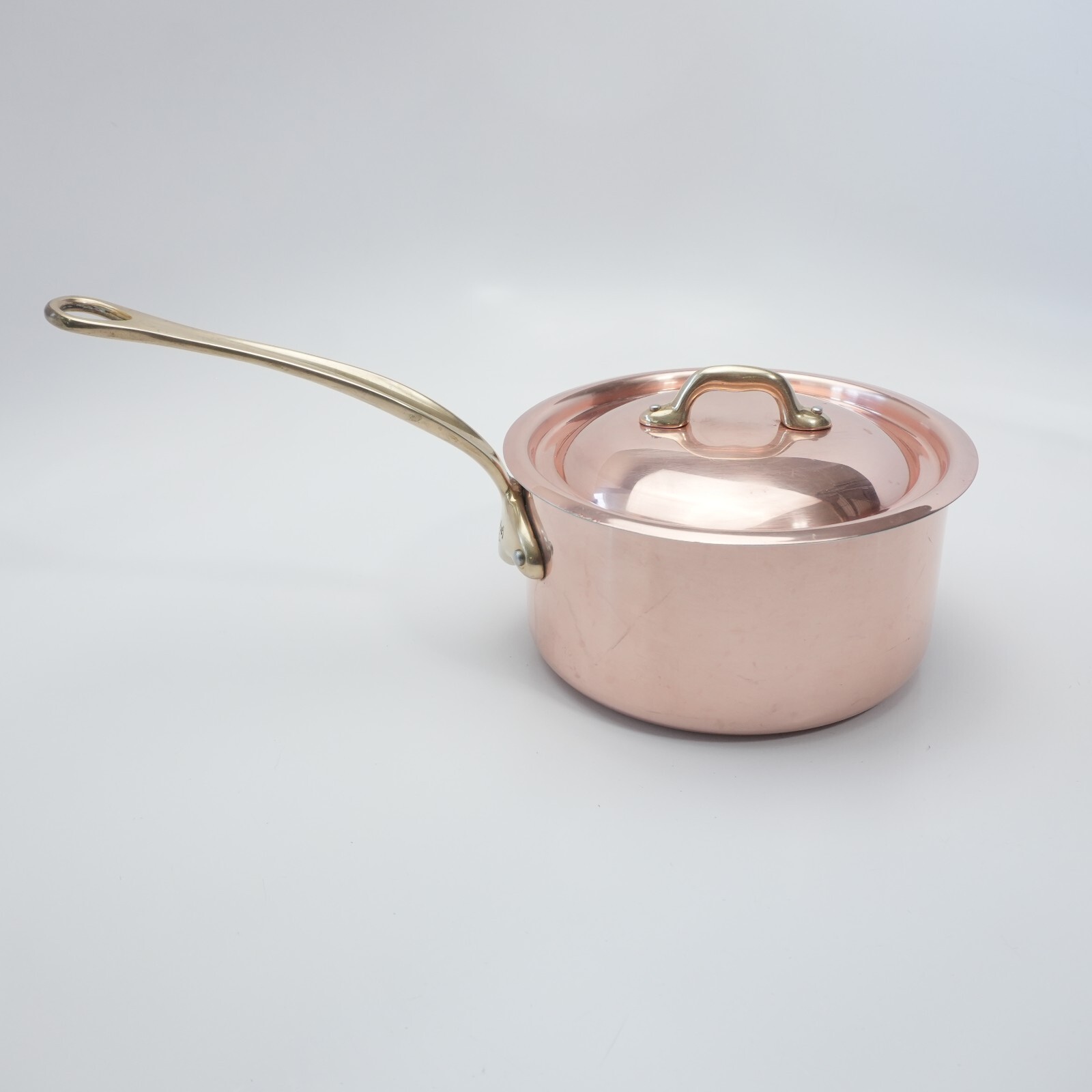 Mauviel 1830 Copper Sugar Sauce Pan Saucepan Pot w Lid 2.8q 7.25″x4″ France