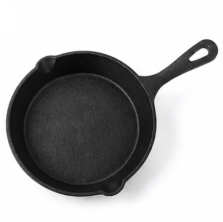 HAWOK Cast Iron Skillet Pre-Seasoned Frying Pan Dual Pour Spout Camping