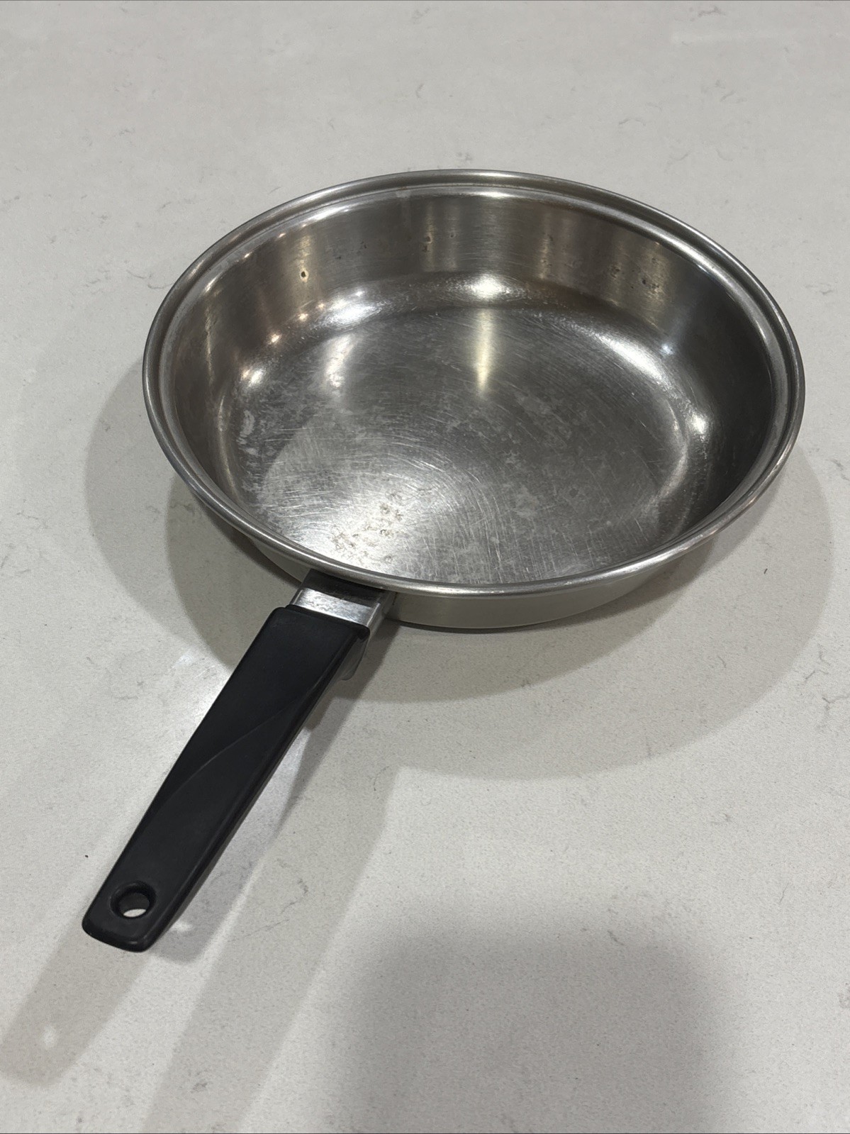 Vintage Ekco Flint Stainless Steel 9-1/2” Skillet Radiant Heat USA NO LID #275