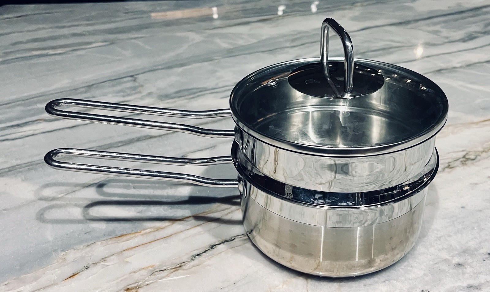 Krona Stainless Steel Inox Rostfrei 1.5Qt Double Boiler Insert Pan Saucepan, Lid