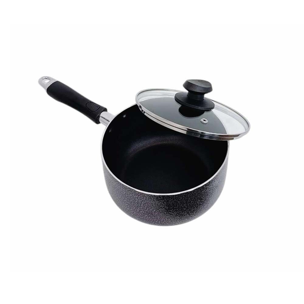 7″ (18CM) Nonstick Sauce Pan with Lid, 2QT Cooking Pot, Ergonomic Plastic Handle