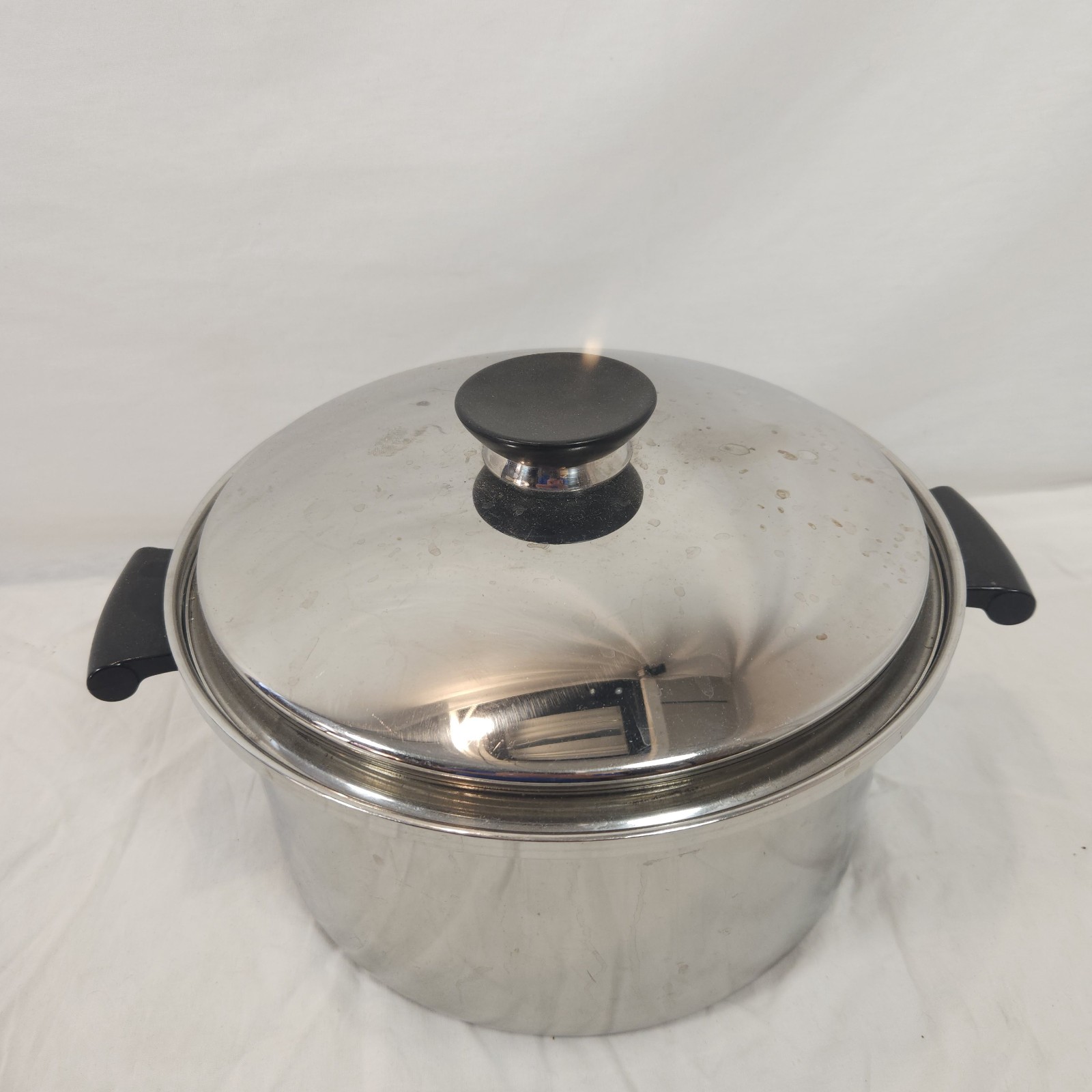 Vintage Seal O Matic 5 Qt Stock Pot Stainless USA 3 Ply Cooking