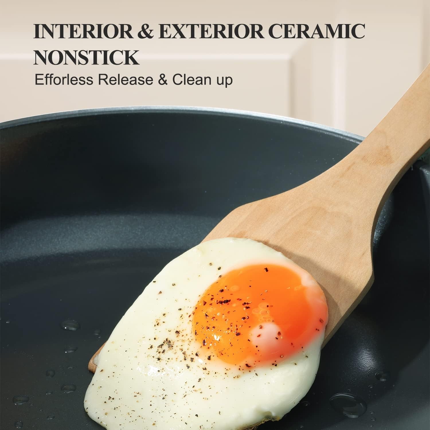 Nonstick Ceramic Frying Pan with Lid, 8/10/12 Inch, Metal Utensil Safe, PFOA …