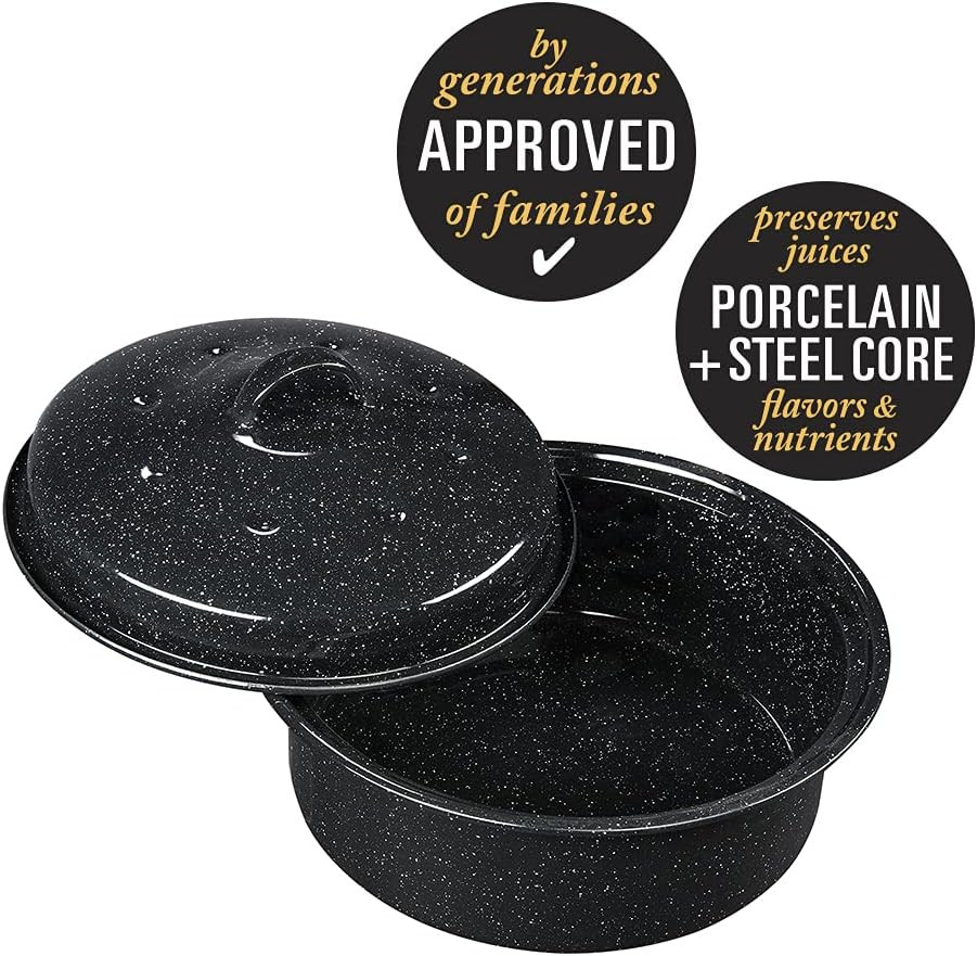 Granite Ware 8.7-Inch Small Covered round Roaster, 3Lb Capacity – Mini Roaster E