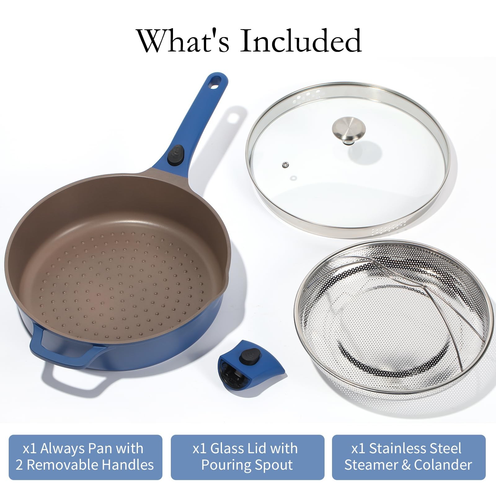 Nonstick Always Pan with Lid, 11 Inch(4.5 Qt) Deep Frying Skillet Sauté Pan, …