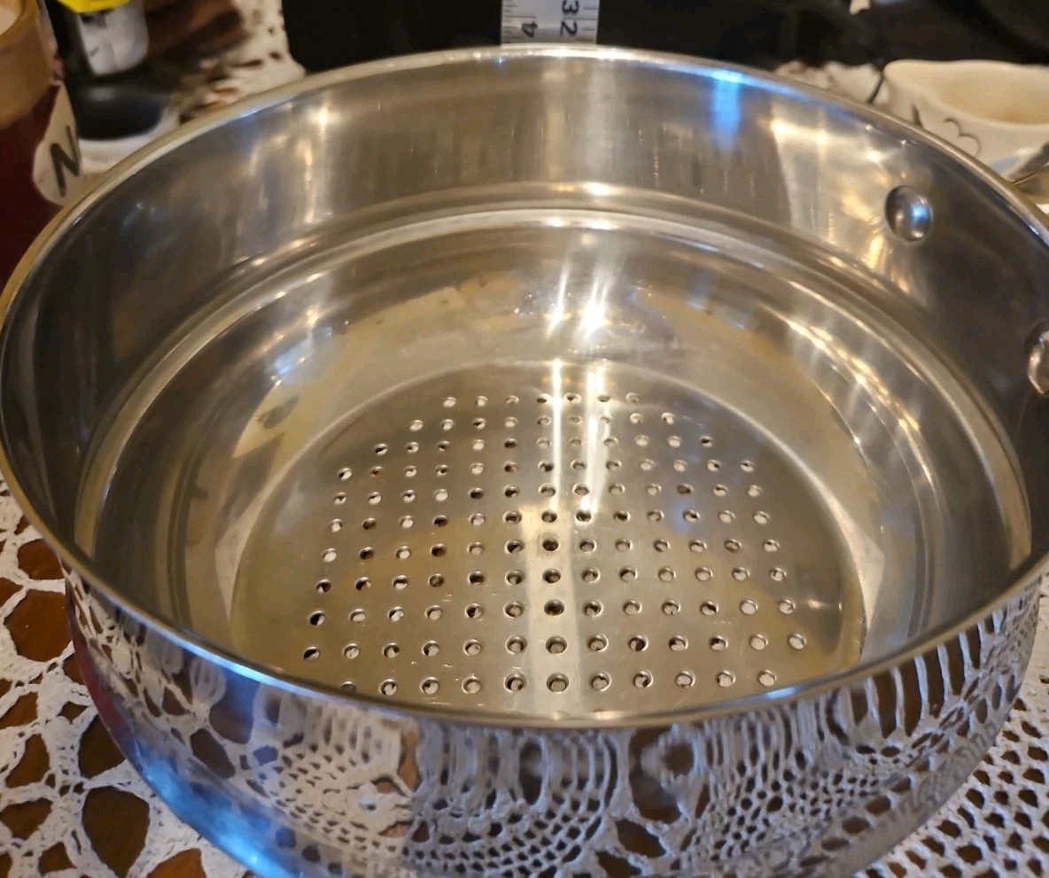 All Clad Stainless 8.5 In Diameter 4″ Tall Steamer Insert Drainer Pot 3 Qt