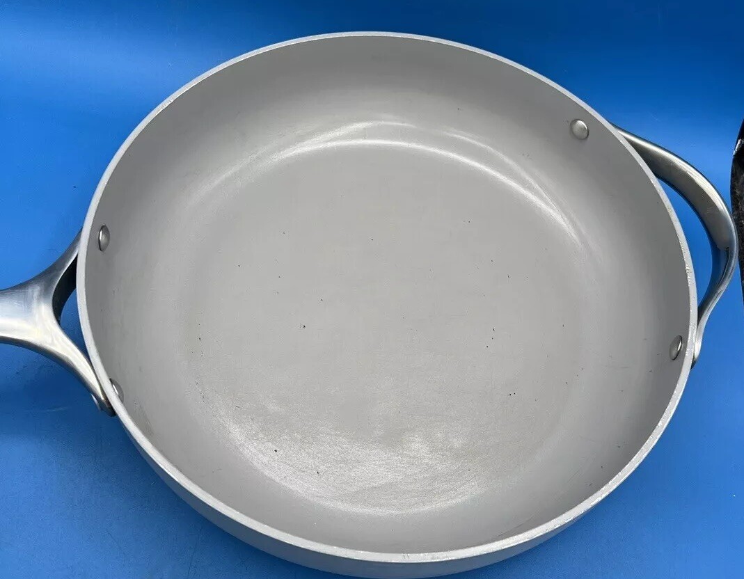 CARAWAY HOME Saute Pans Ceramic Nonstick Round Individual W/Lid Quality Gray 12”