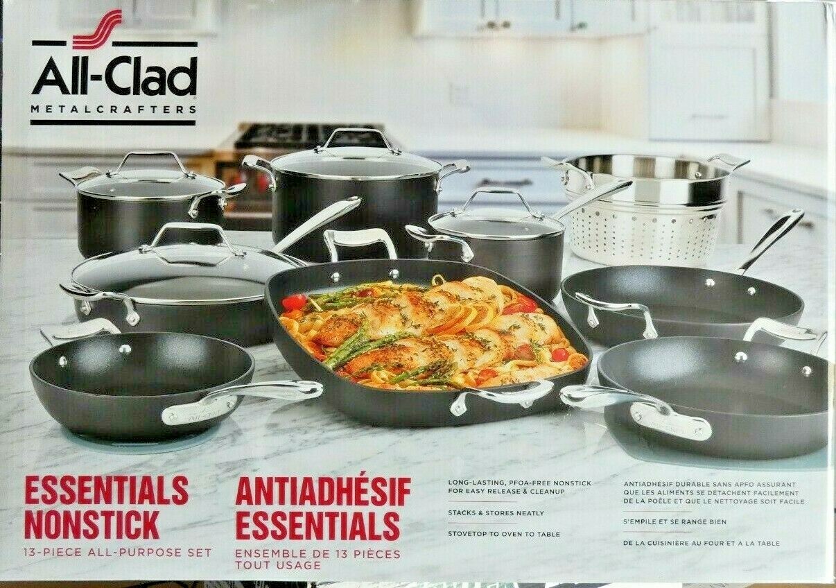 All-Clad MetalCrafters Essentials Nonstick Cookware All-Purpose Set 13-piece ✅✅✅