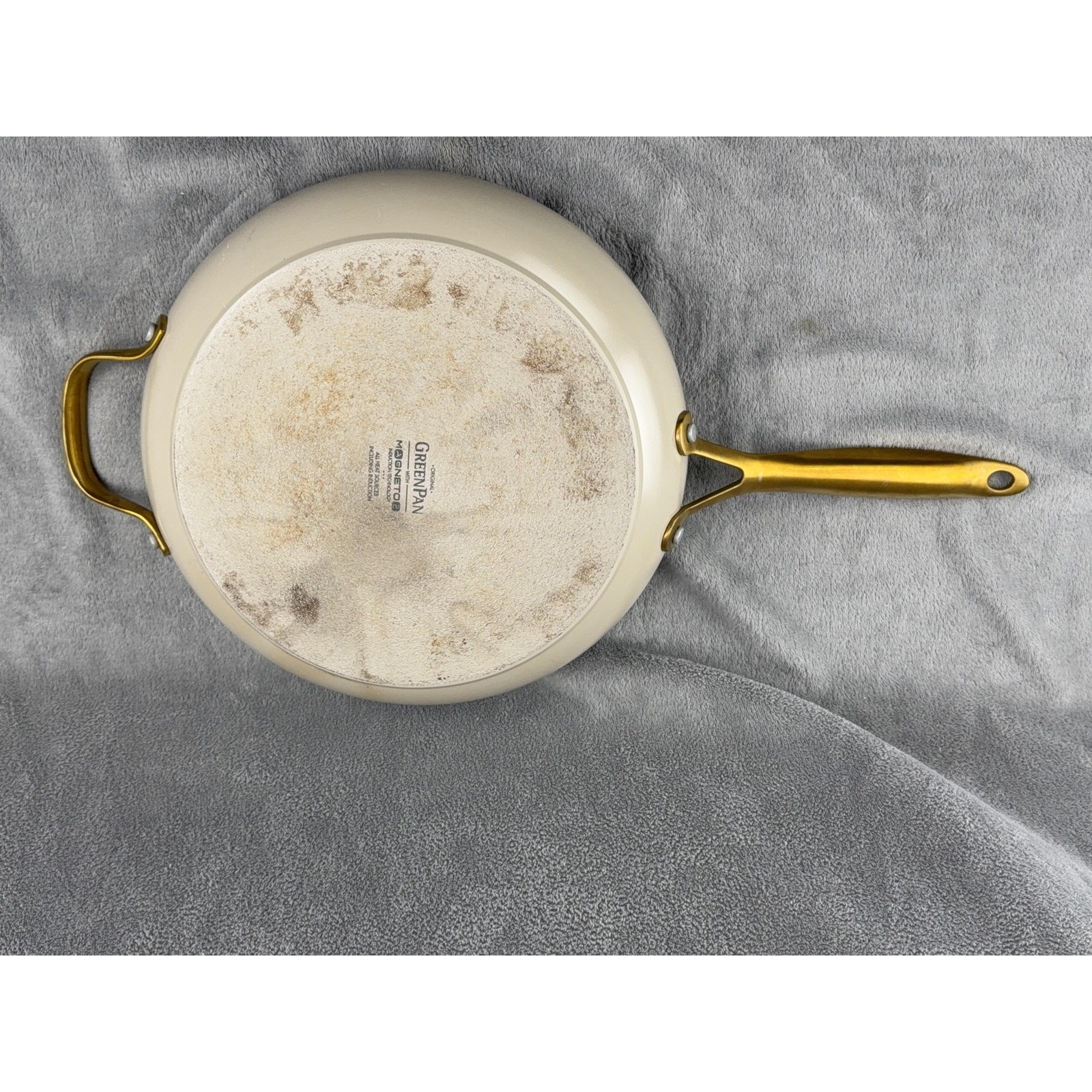 GreenPan Ceramic Non-Stick Frying Pans Set of 3 Black Gold Handles Induction