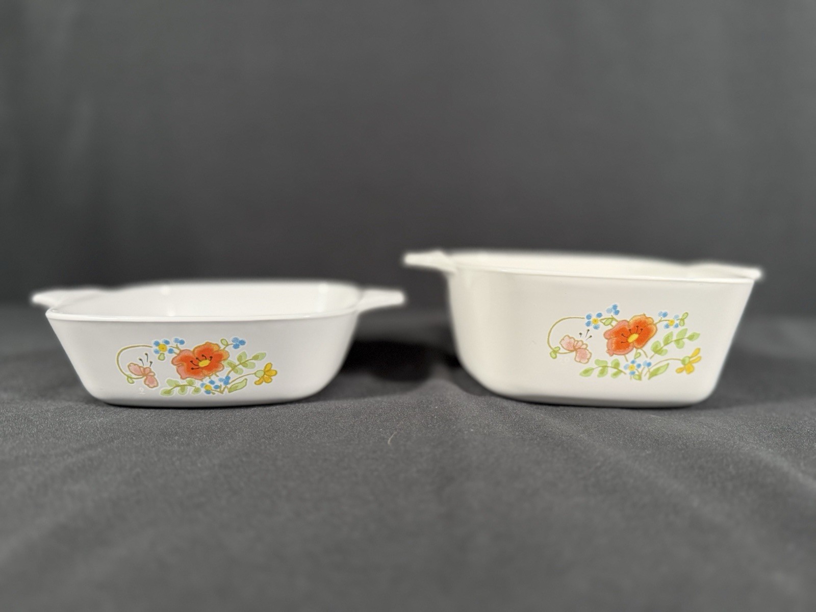 Corning Ware Wildflower 6 pc Set 1Qt Casserole & Lid, Microwave & 2 Petite Pans