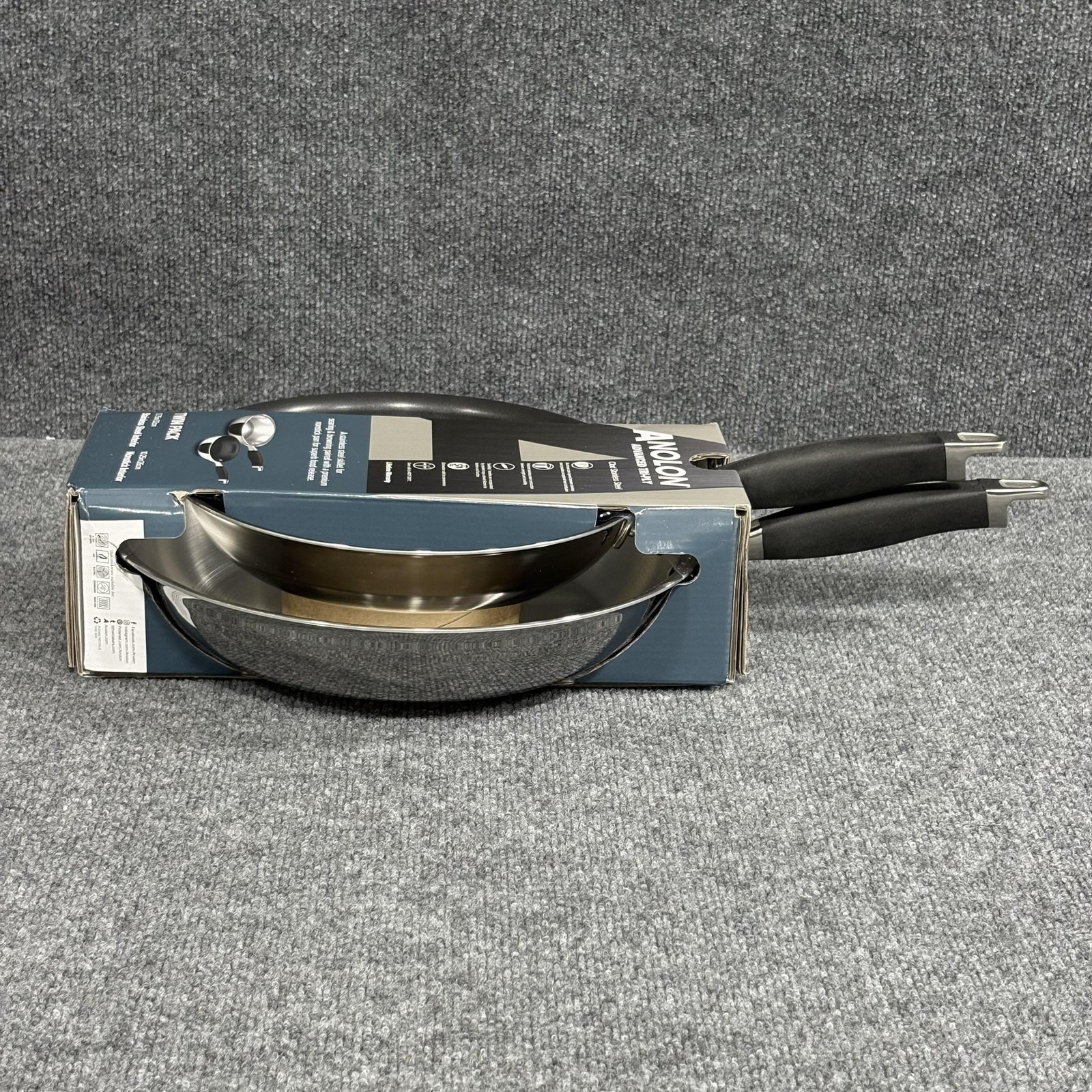 Anolon Advanced Tri-Ply Skillet Set 12.75in Stainless, 10.25in Nonstick Pans