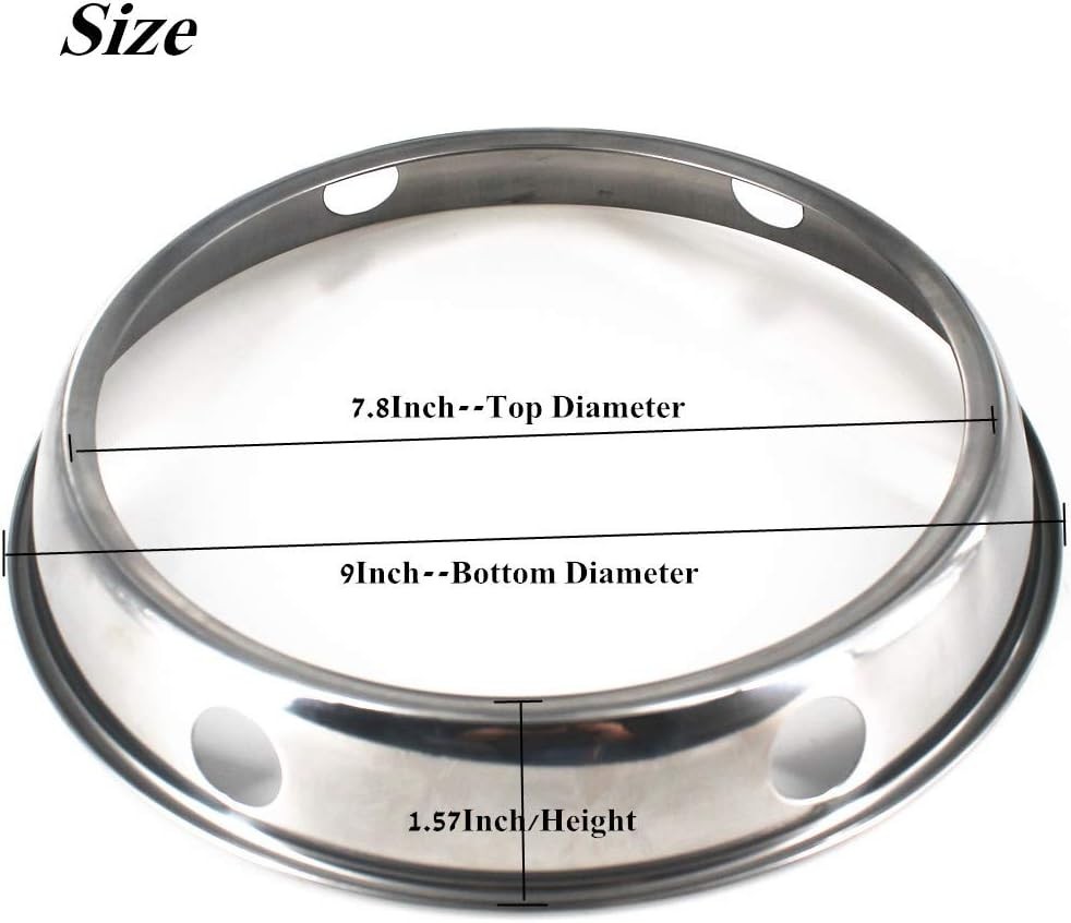 Stainless Steel Wok Ring 7 3/4 and 9 3/4 Inches Supports Wok Stability