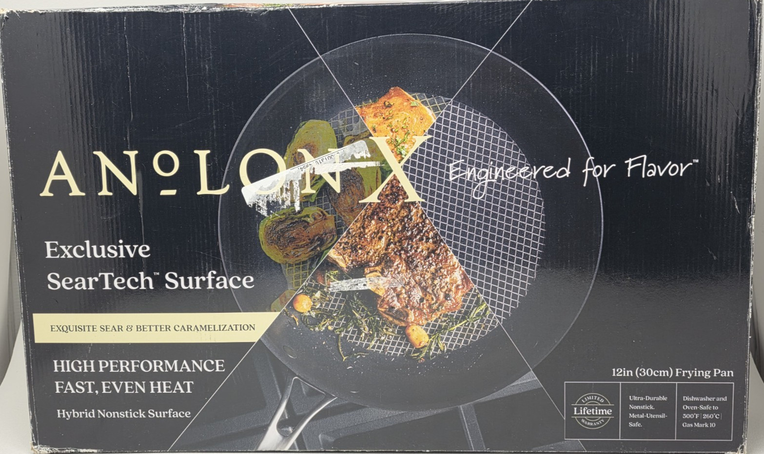 Anolon X Hybrid Nonstick Frying Pan with Helper Handle, 12″ Exclusive SearchTech