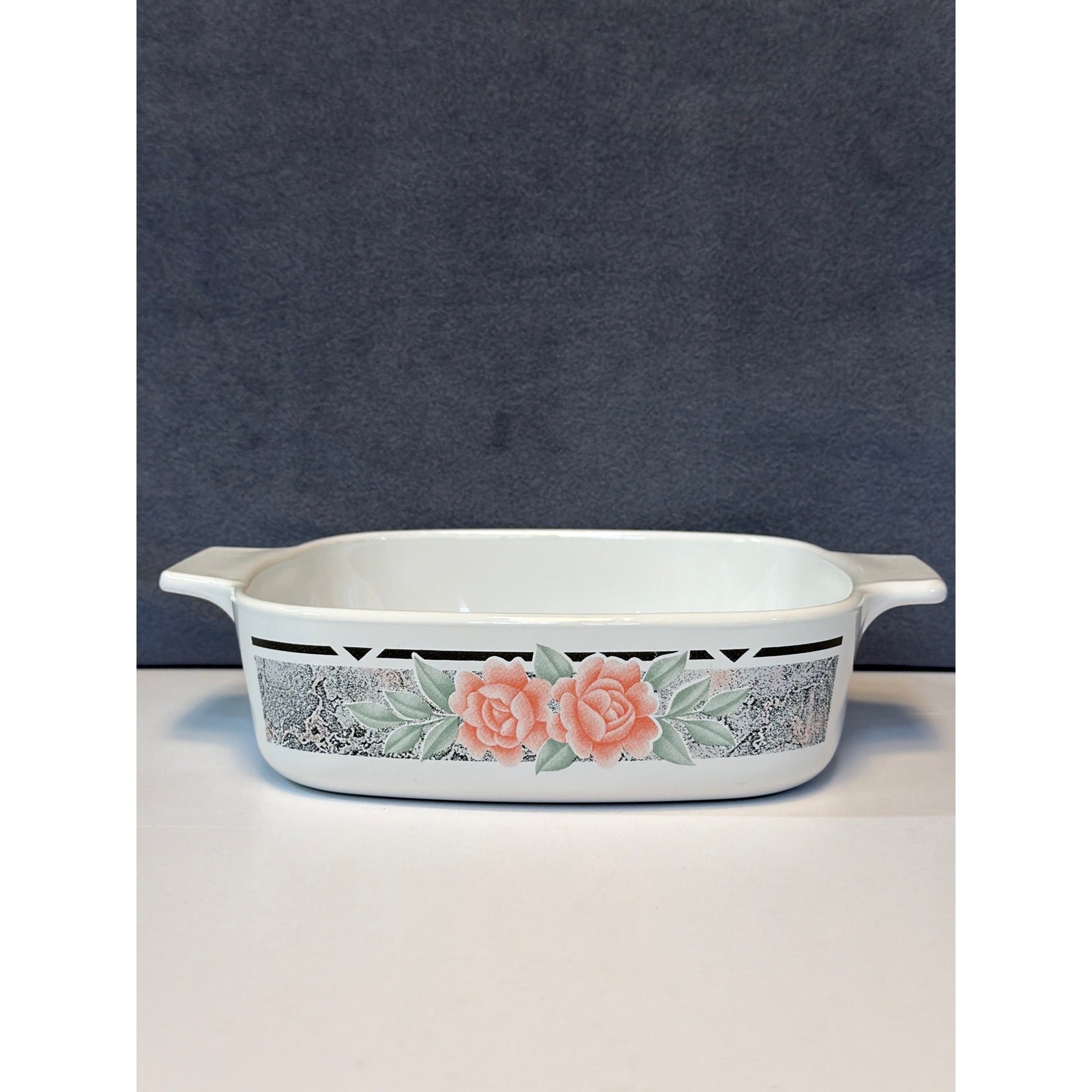 Vintage Corning Ware Silk & Roses A-1-B Casserole Dish Pyrex 1 LITER