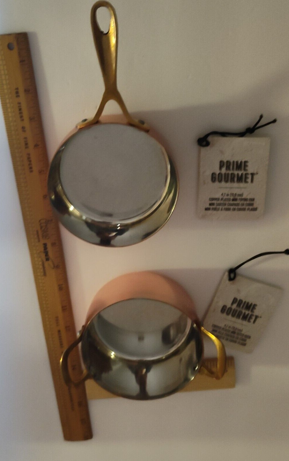 Prime Gourmet Copper Plated Mini Dutch Oven and Mini Frying Pan 4.7 Inch