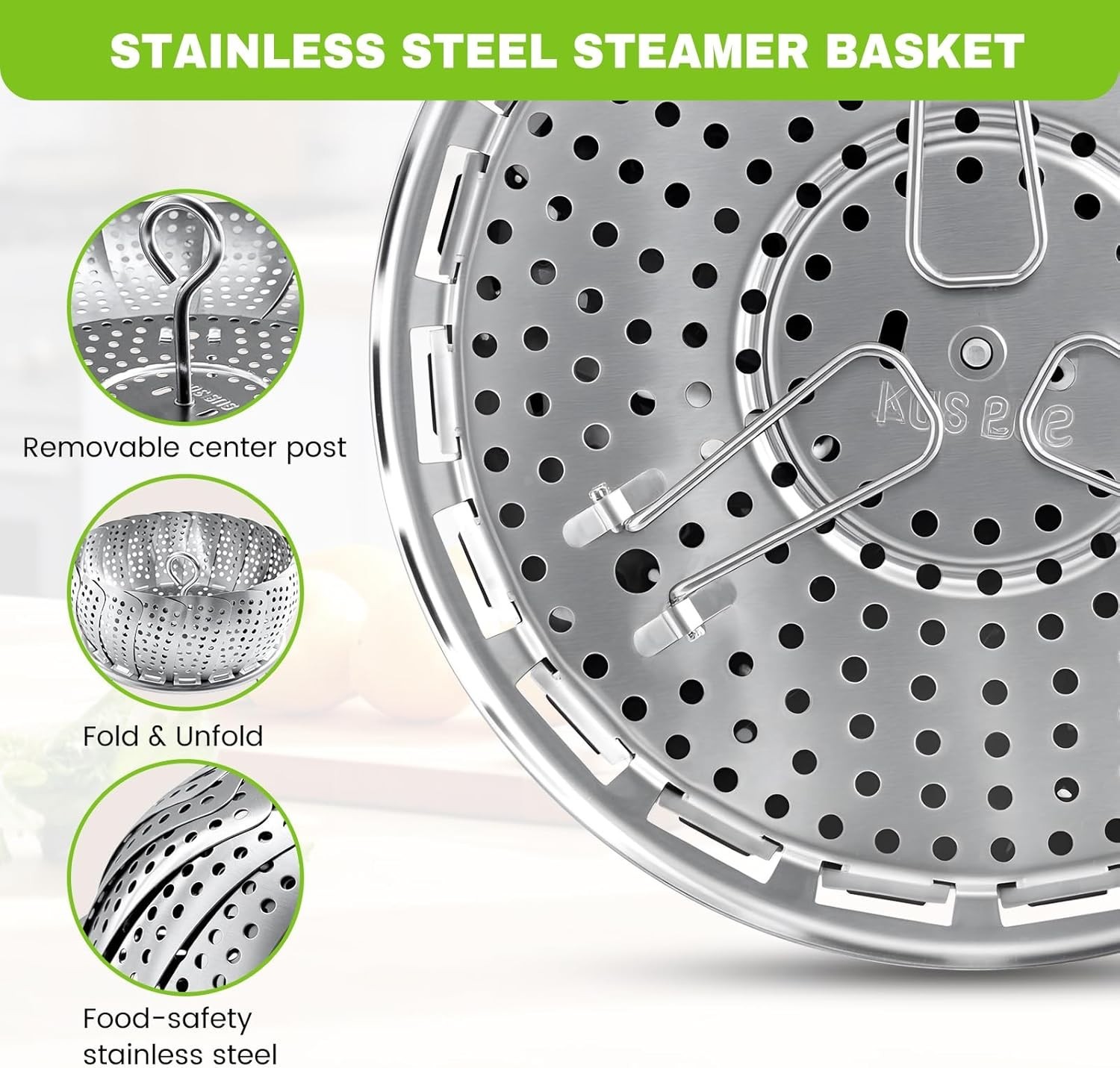 Space-Saving Steamer Basket: Durable & Stylish for Cooking Lovers, 6.1″ to 10.2″