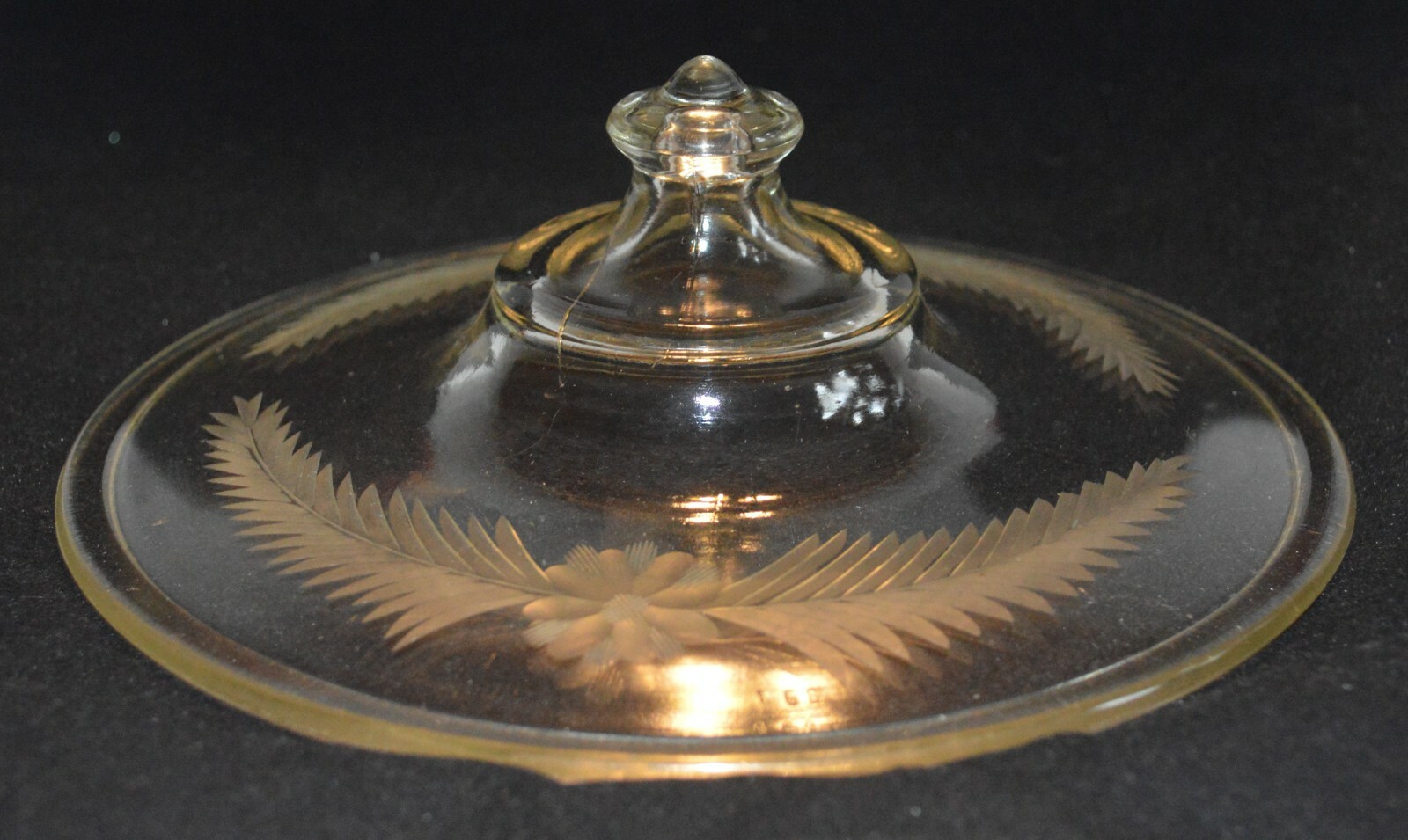 Rare Pyrex 168 Clear Round Casserole Lid ONLY 7 5/8″ exterior diameter etched