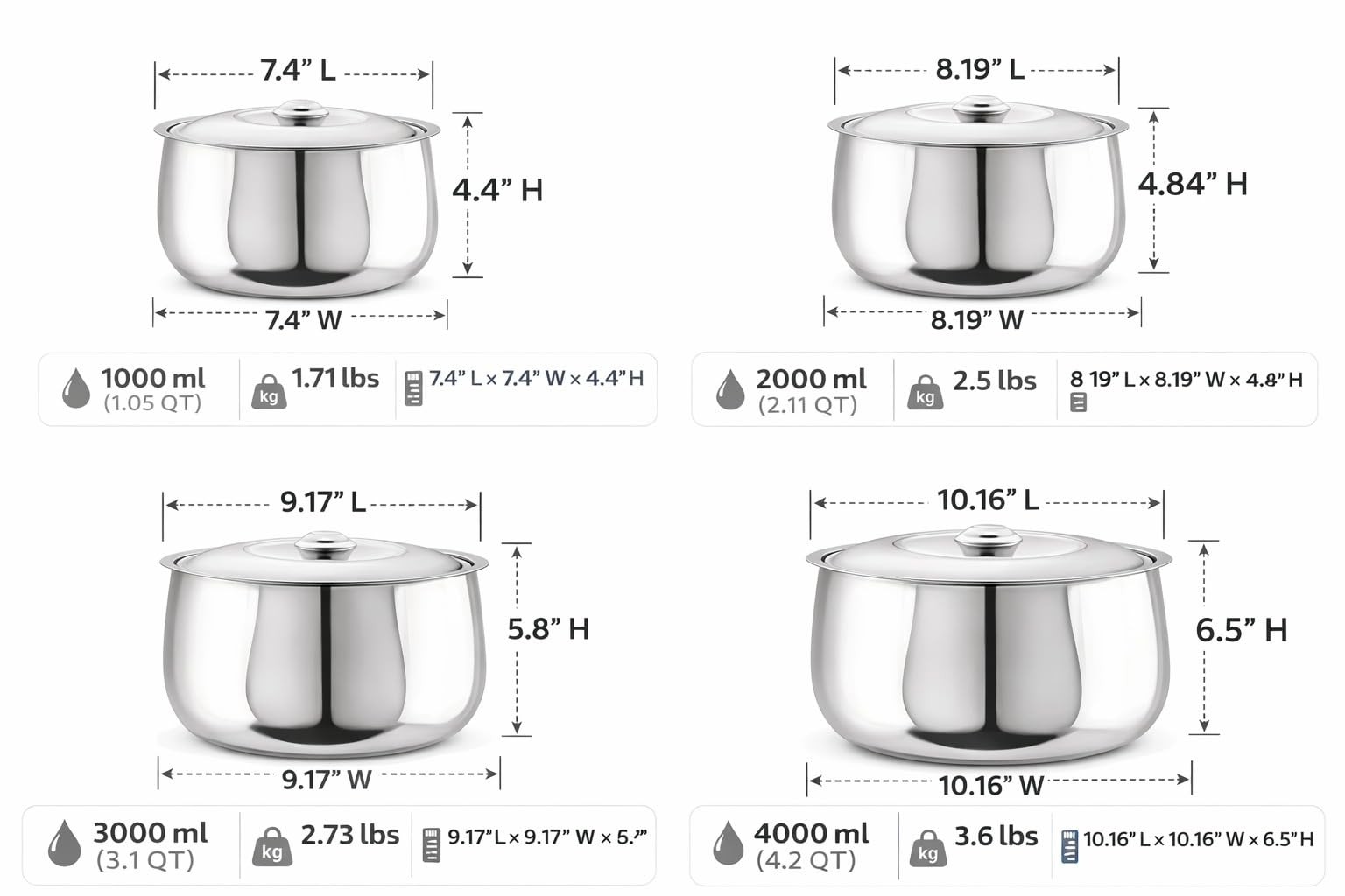 Generic Stainless Steel Casserole And Hotpot Set – Casserole Hot