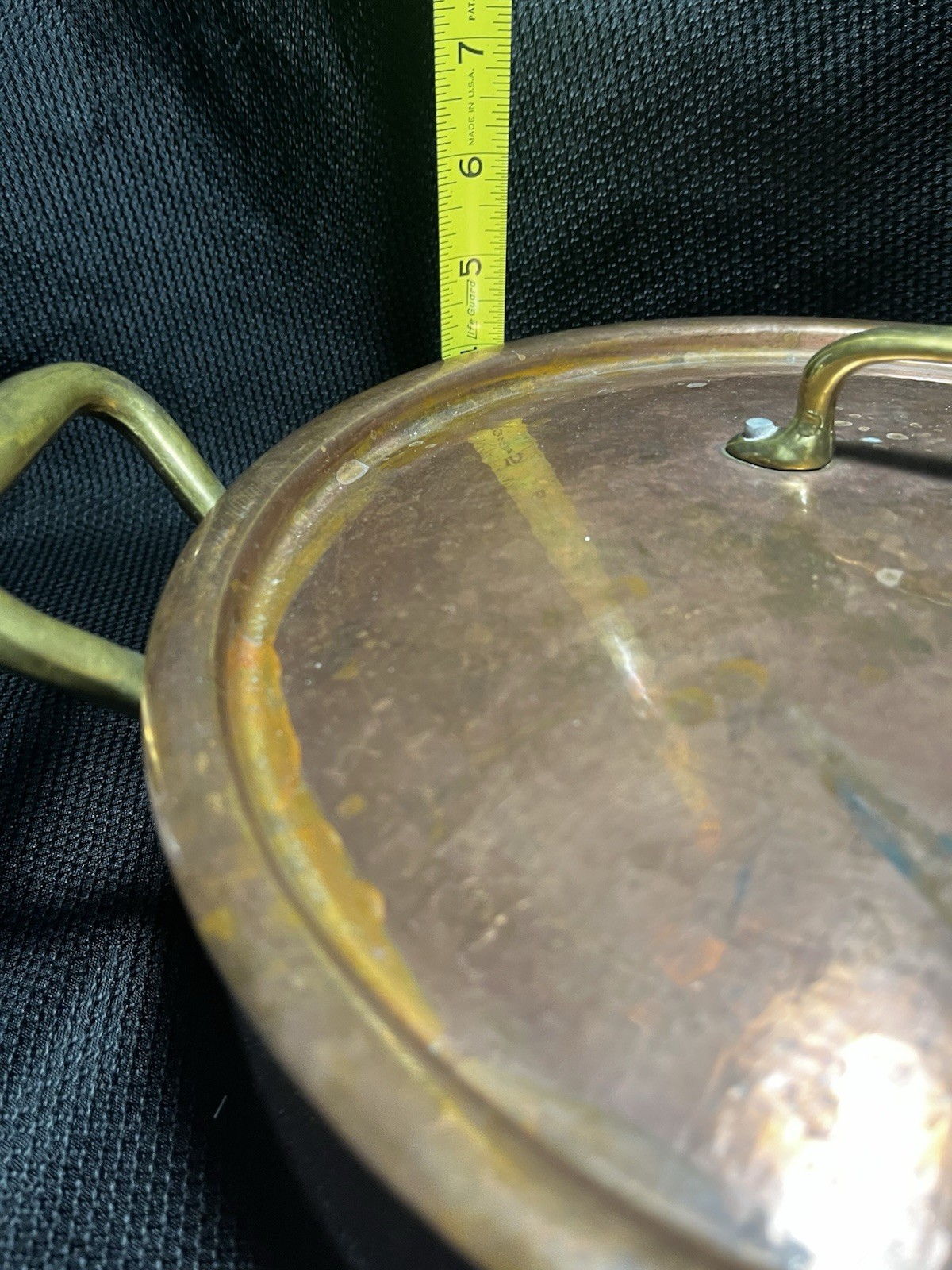 Ruffoni Vintage Hammered Copper Stockpot 6 Qt Made In Italy with Lid and Handles