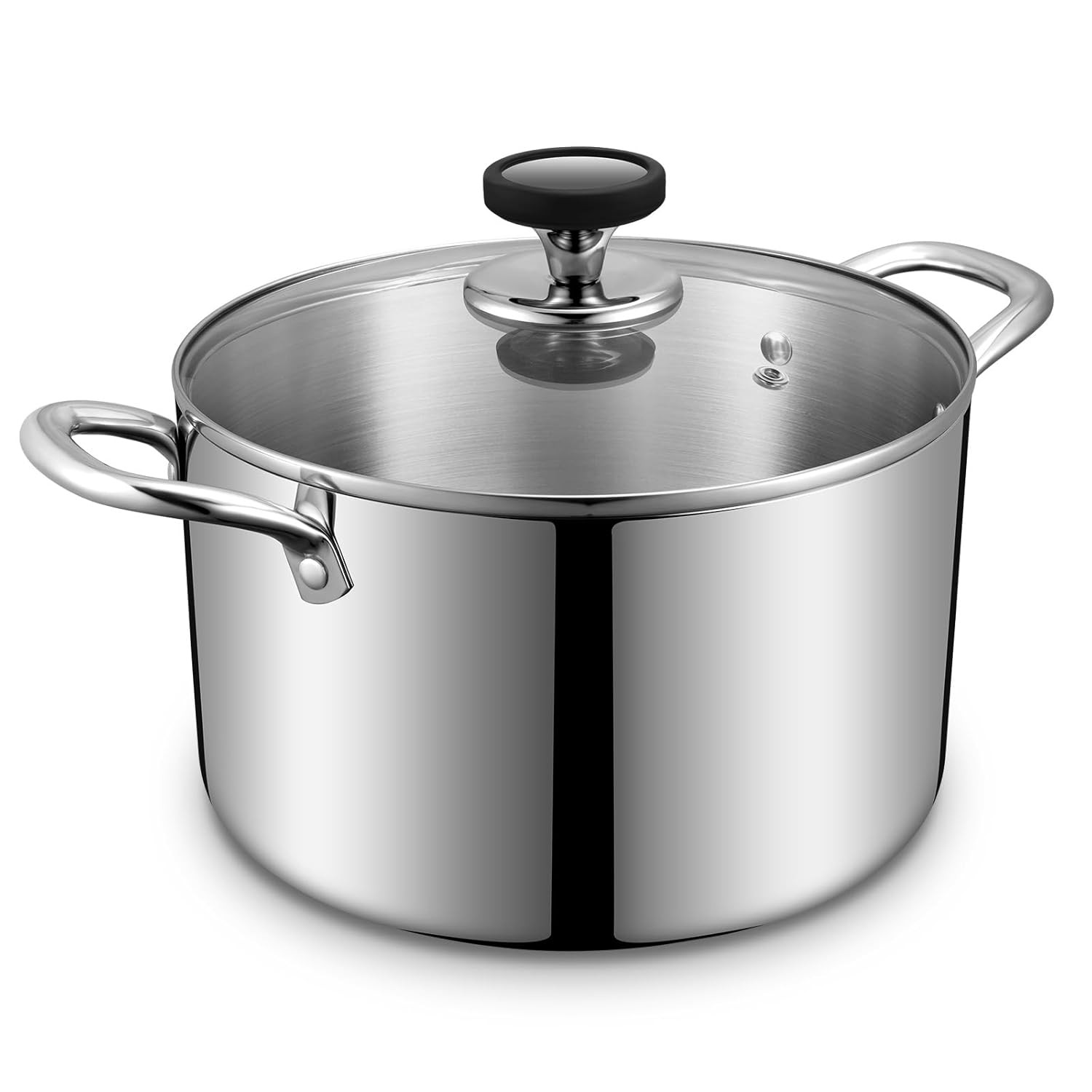 6.5 Quart Tri-Ply Stainless Steel Stock Pot Heavy Duty Induction Cooking Pot
